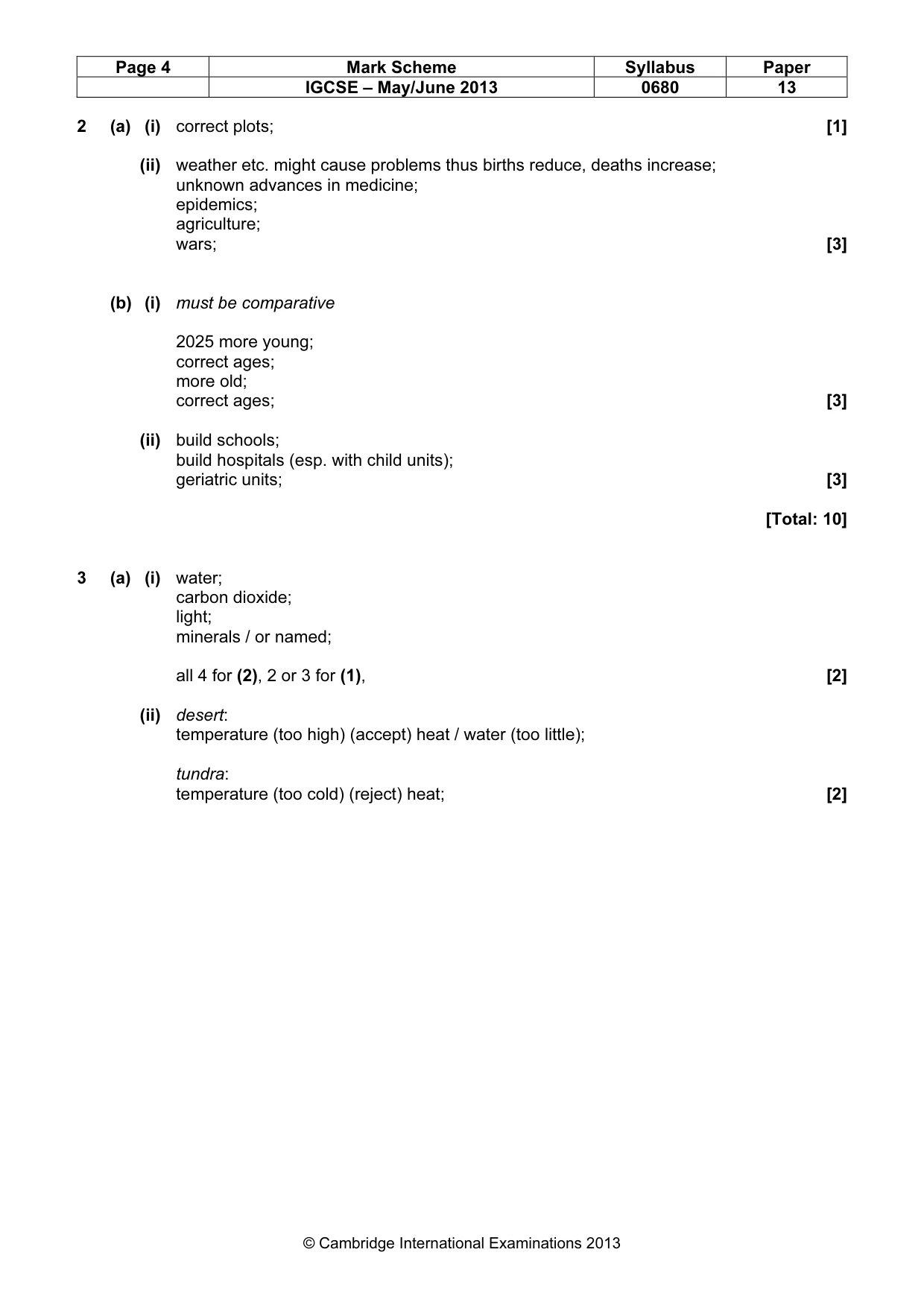 Mark scheme, page 4 of 7