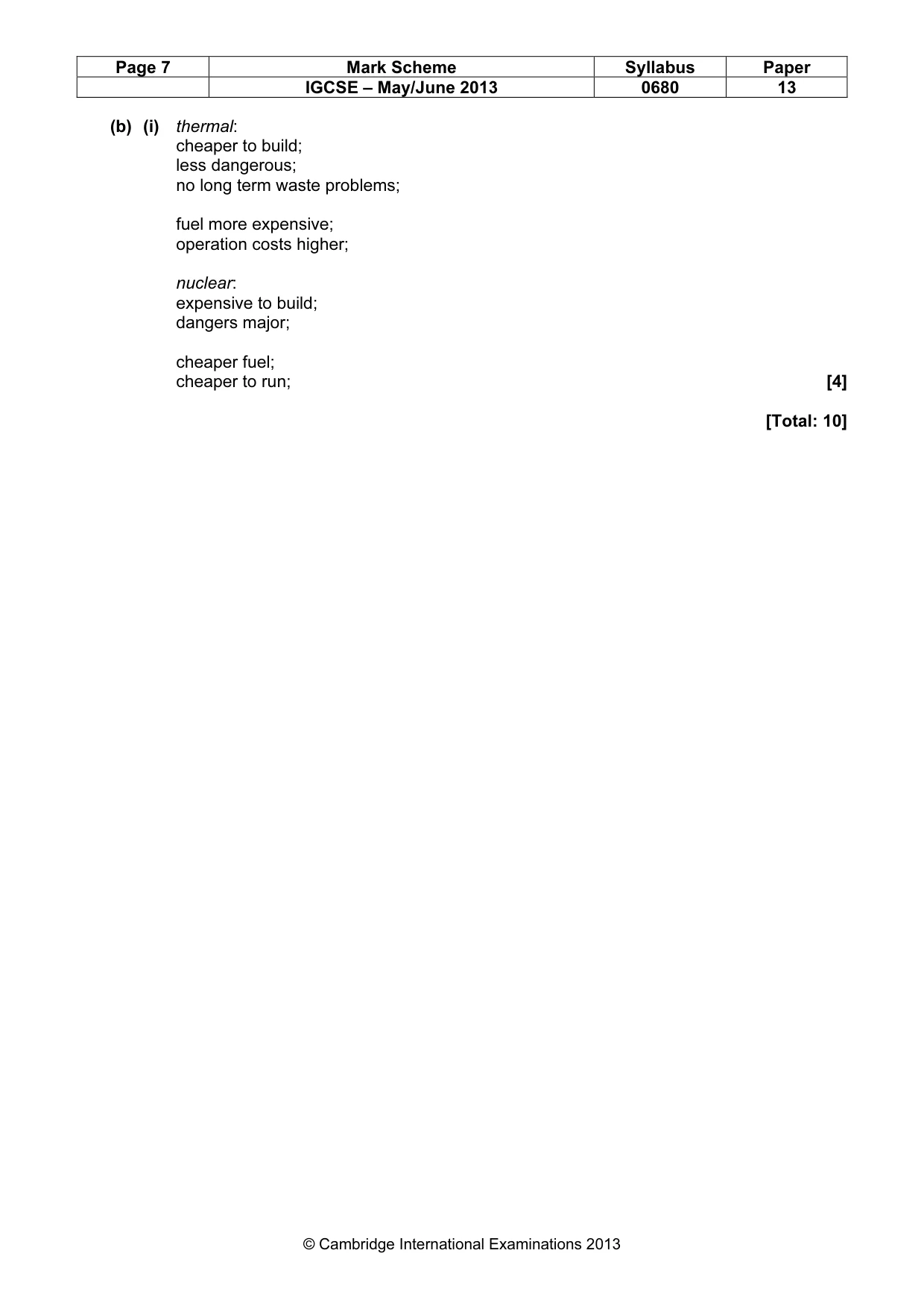 Mark scheme, page 7 of 7