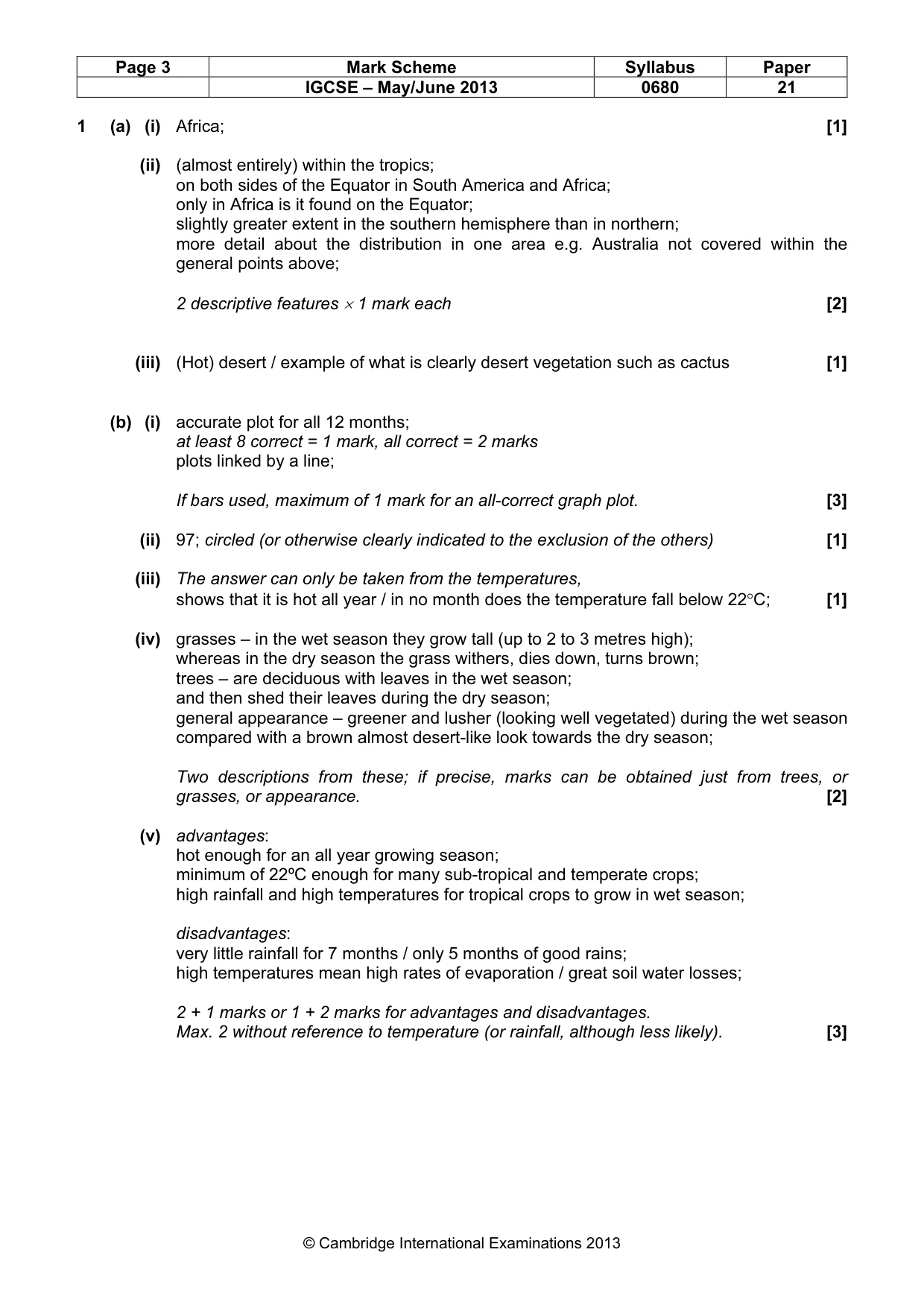 Mark scheme, page 3 of 9