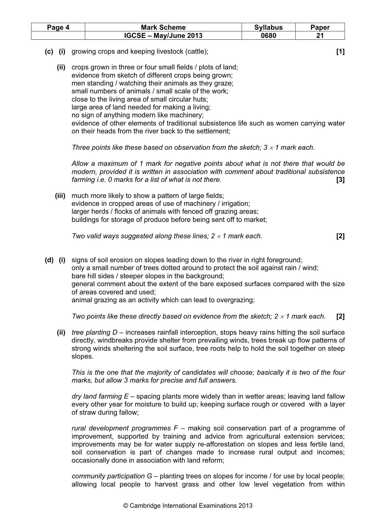 Mark scheme, page 4 of 9