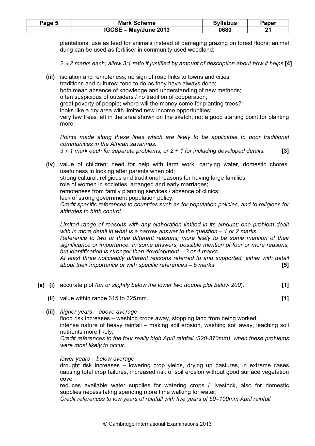 Mark scheme, page 5 of 9