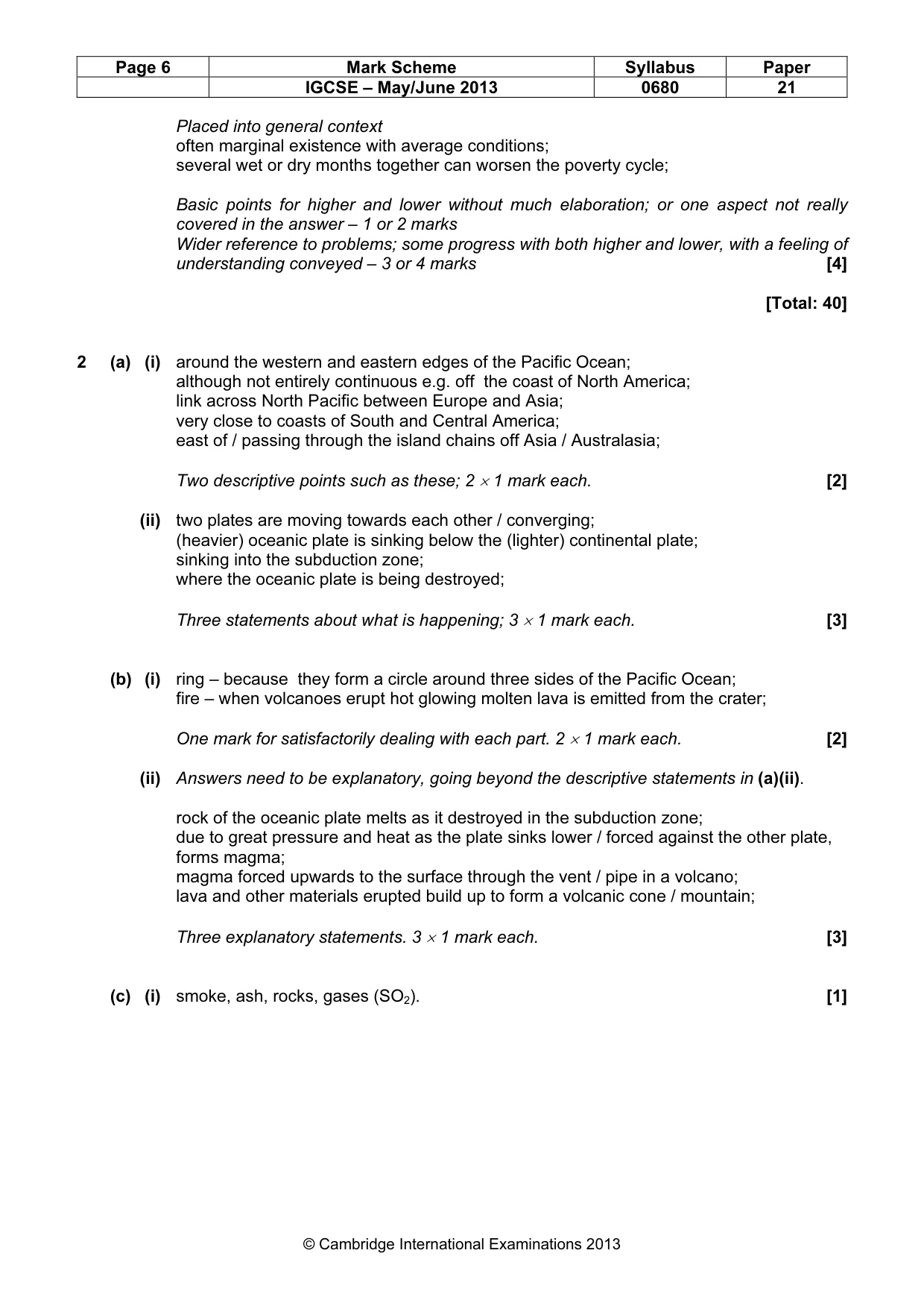 Mark scheme, page 6 of 9