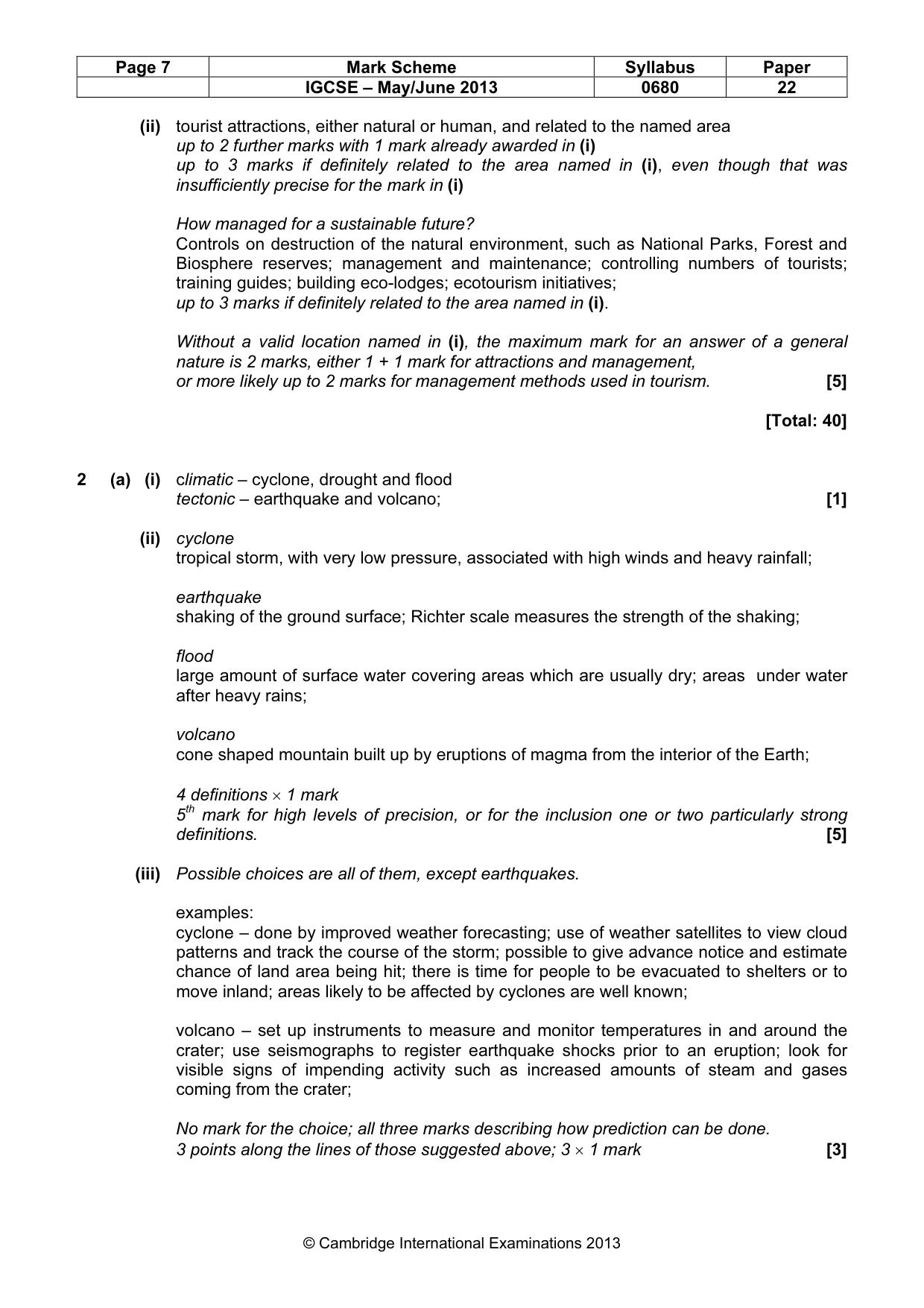 Mark scheme, page 7 of 11