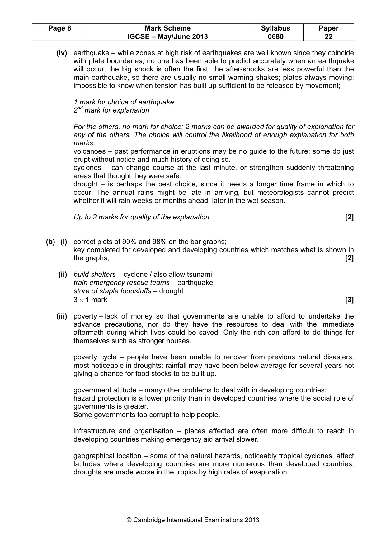 Mark scheme, page 8 of 11
