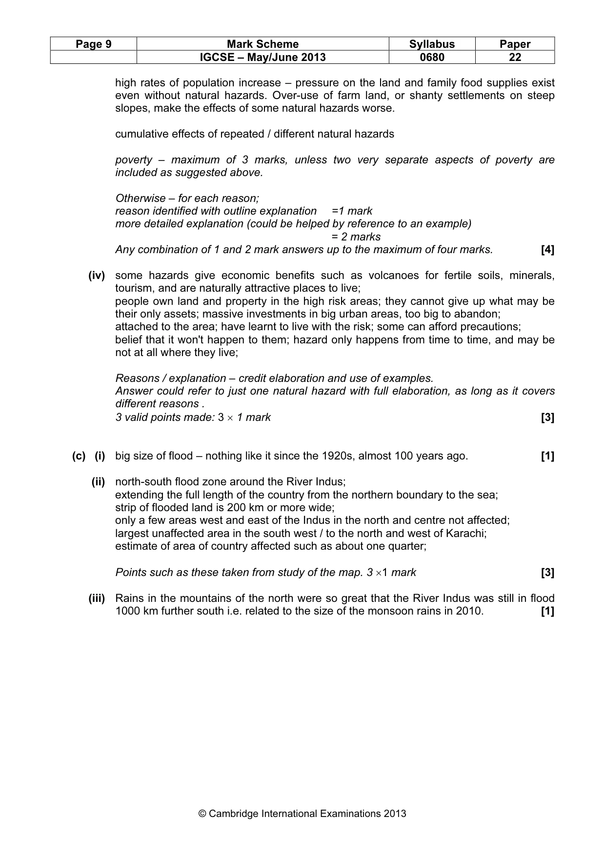 Mark scheme, page 9 of 11