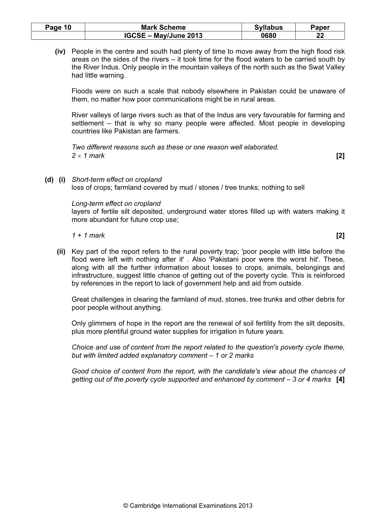 Mark scheme, page 10 of 11