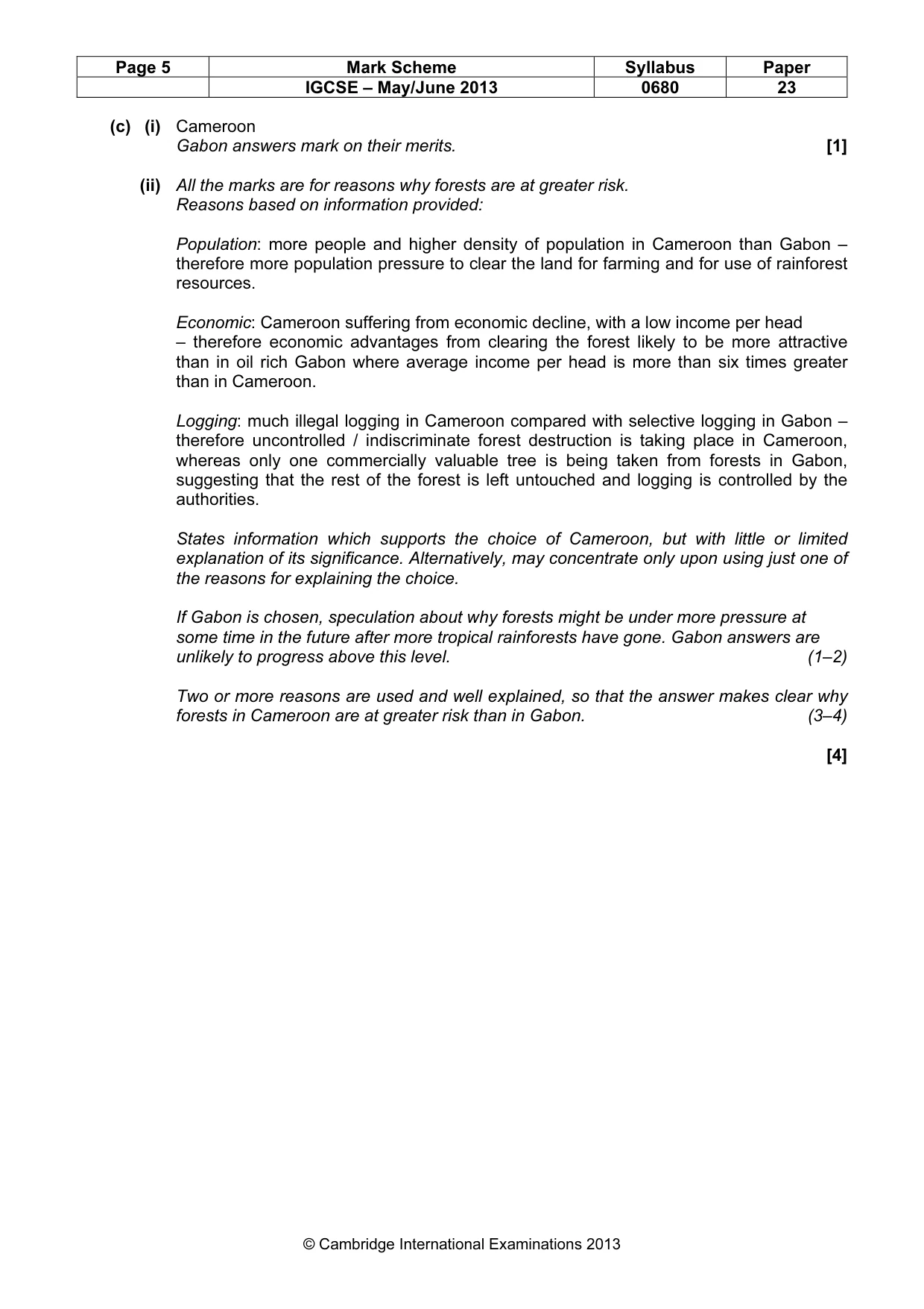 Mark scheme, page 5 of 11