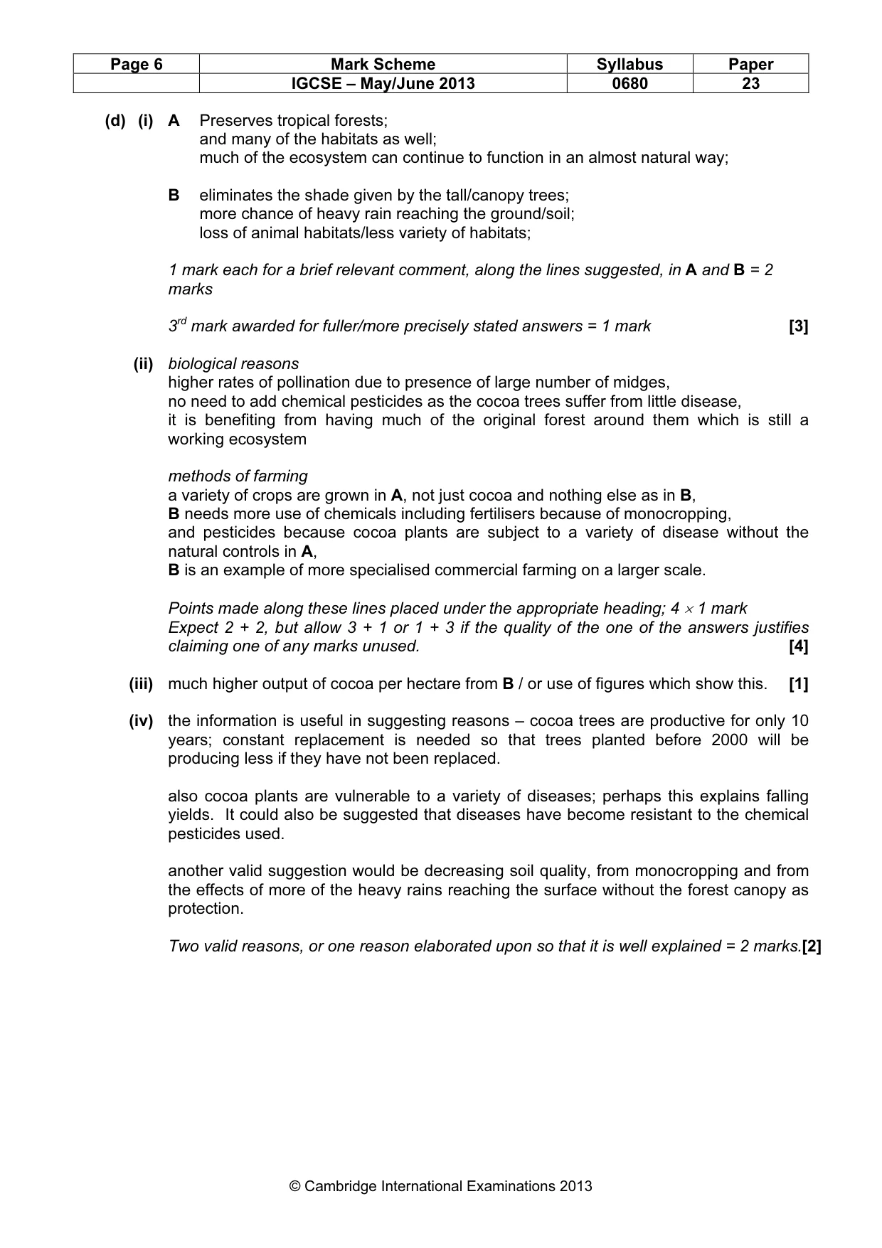 Mark scheme, page 6 of 11