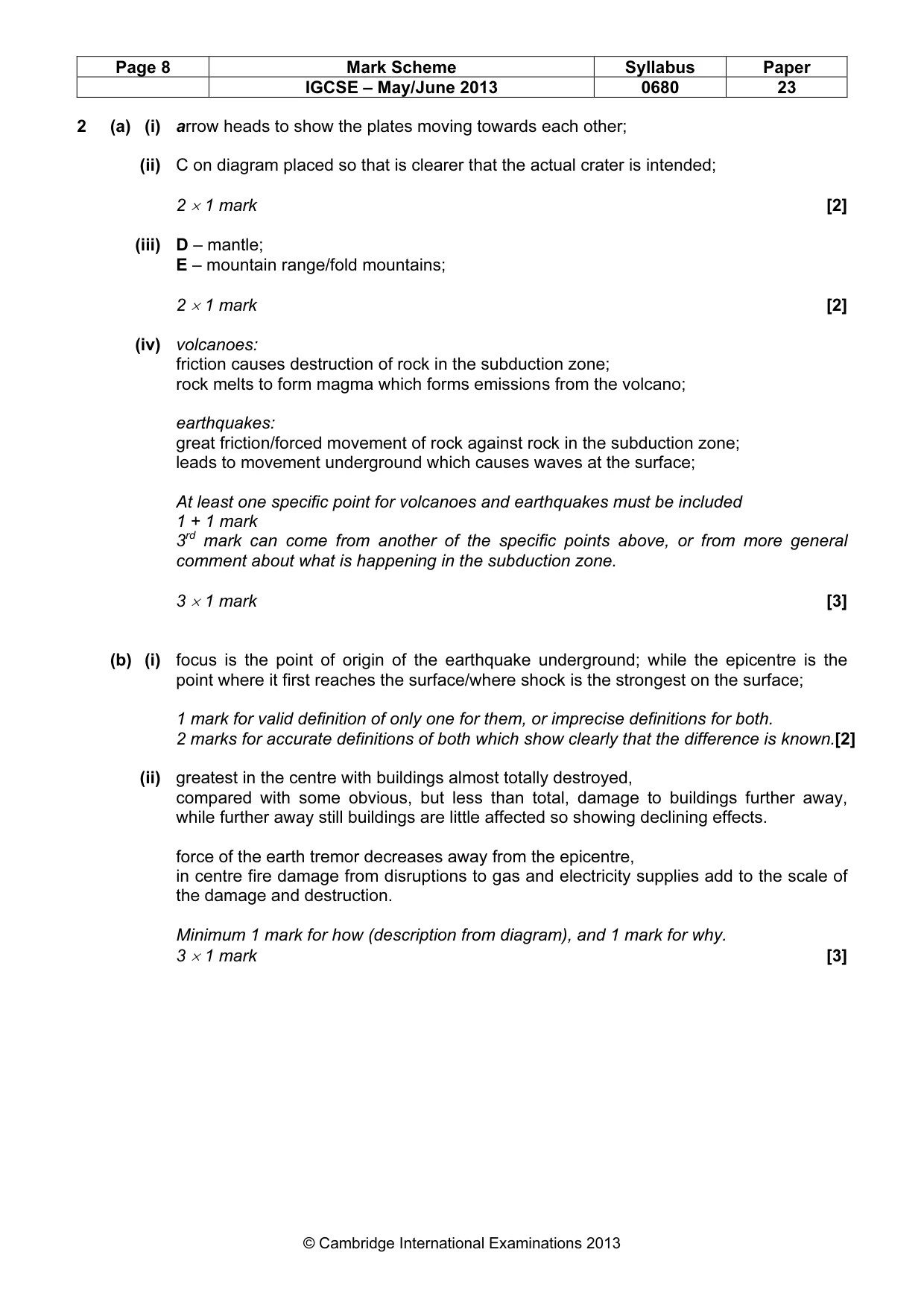 Mark scheme, page 8 of 11