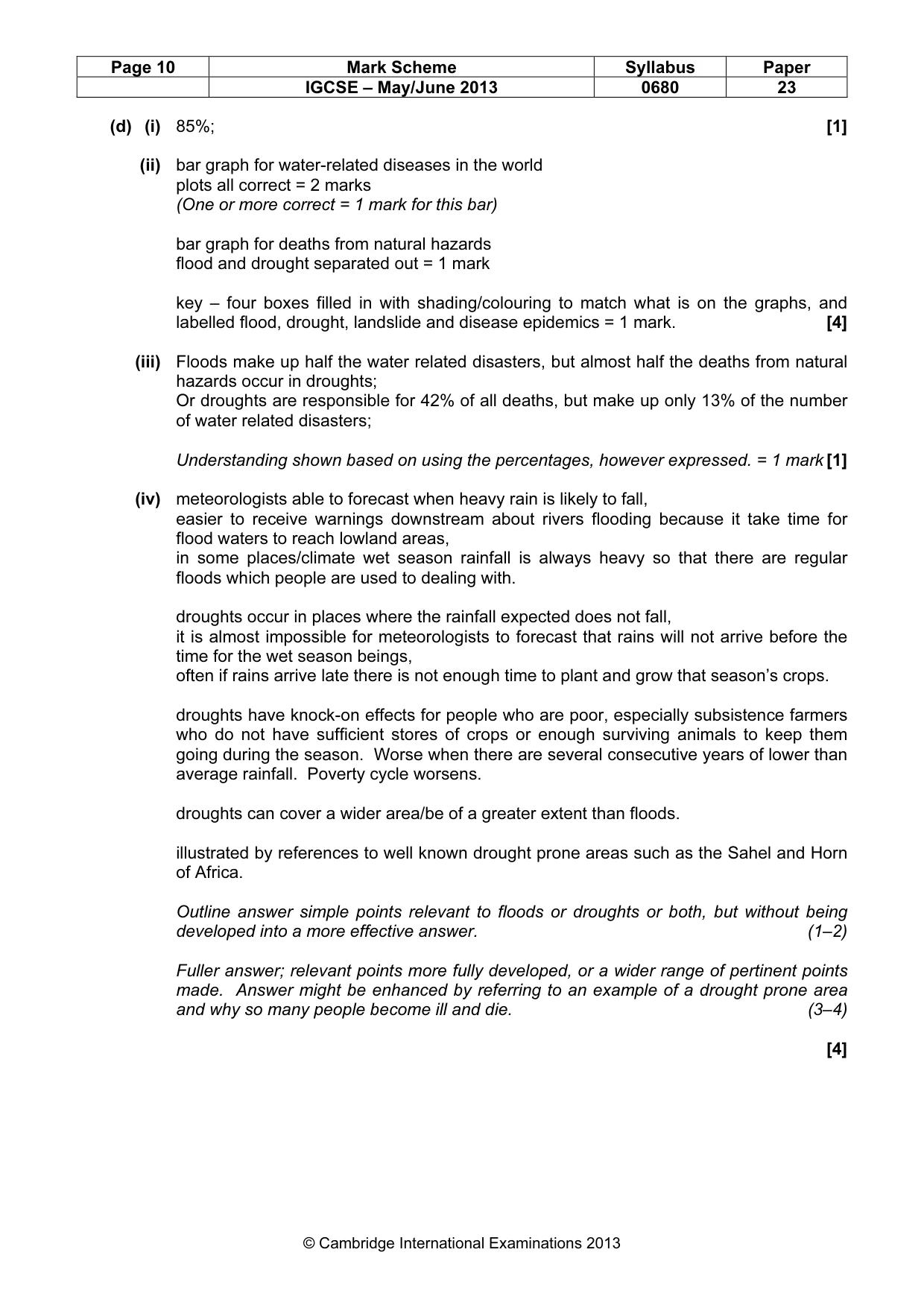 Mark scheme, page 10 of 11