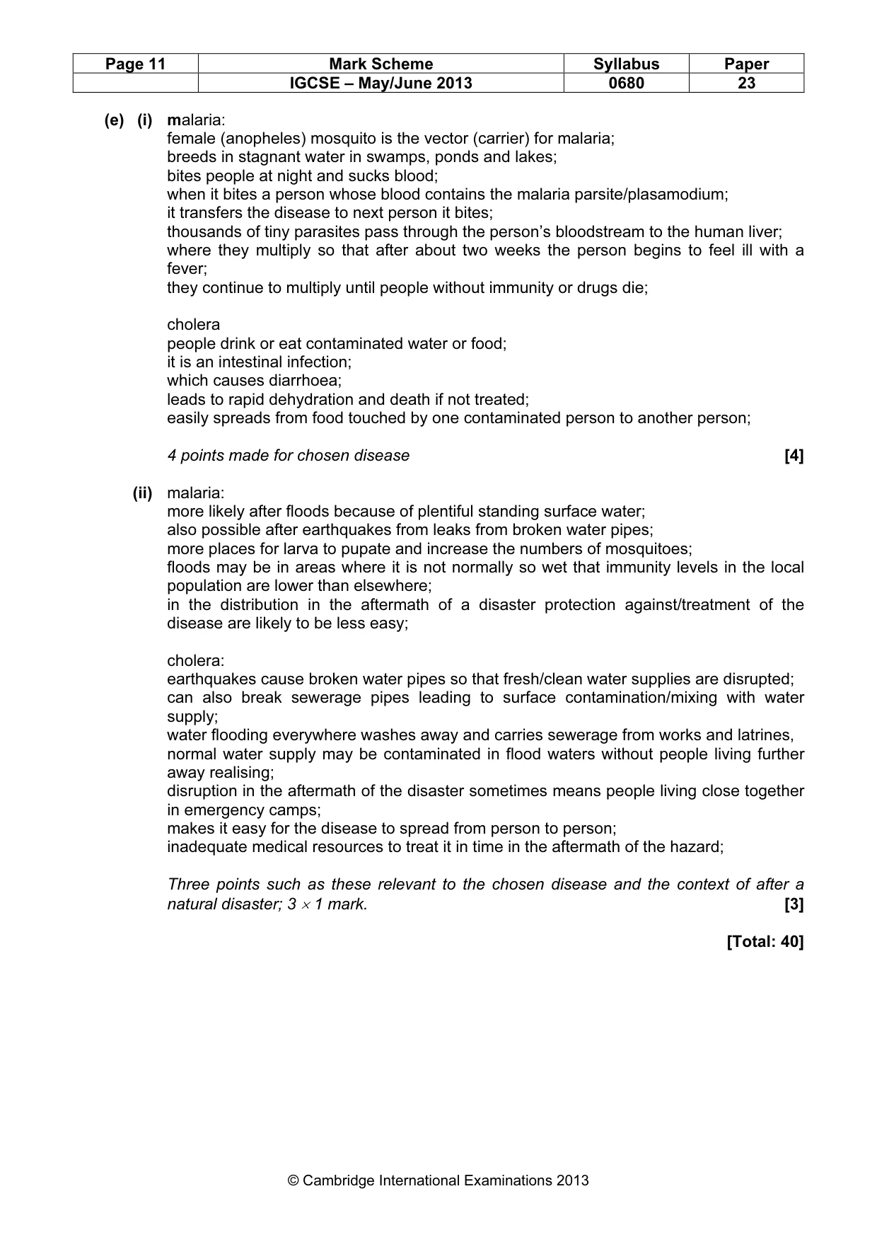 Mark scheme, page 11 of 11