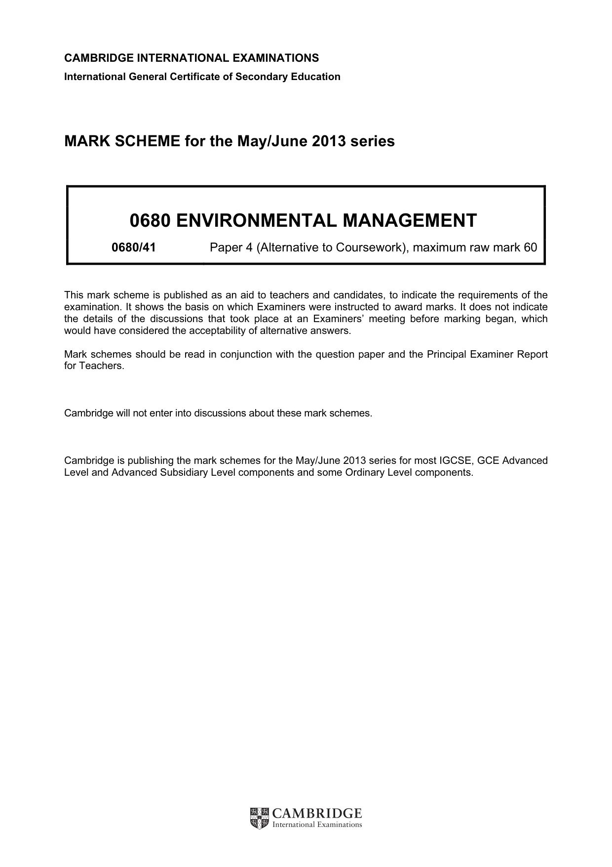 Mark scheme, page 1 of 5