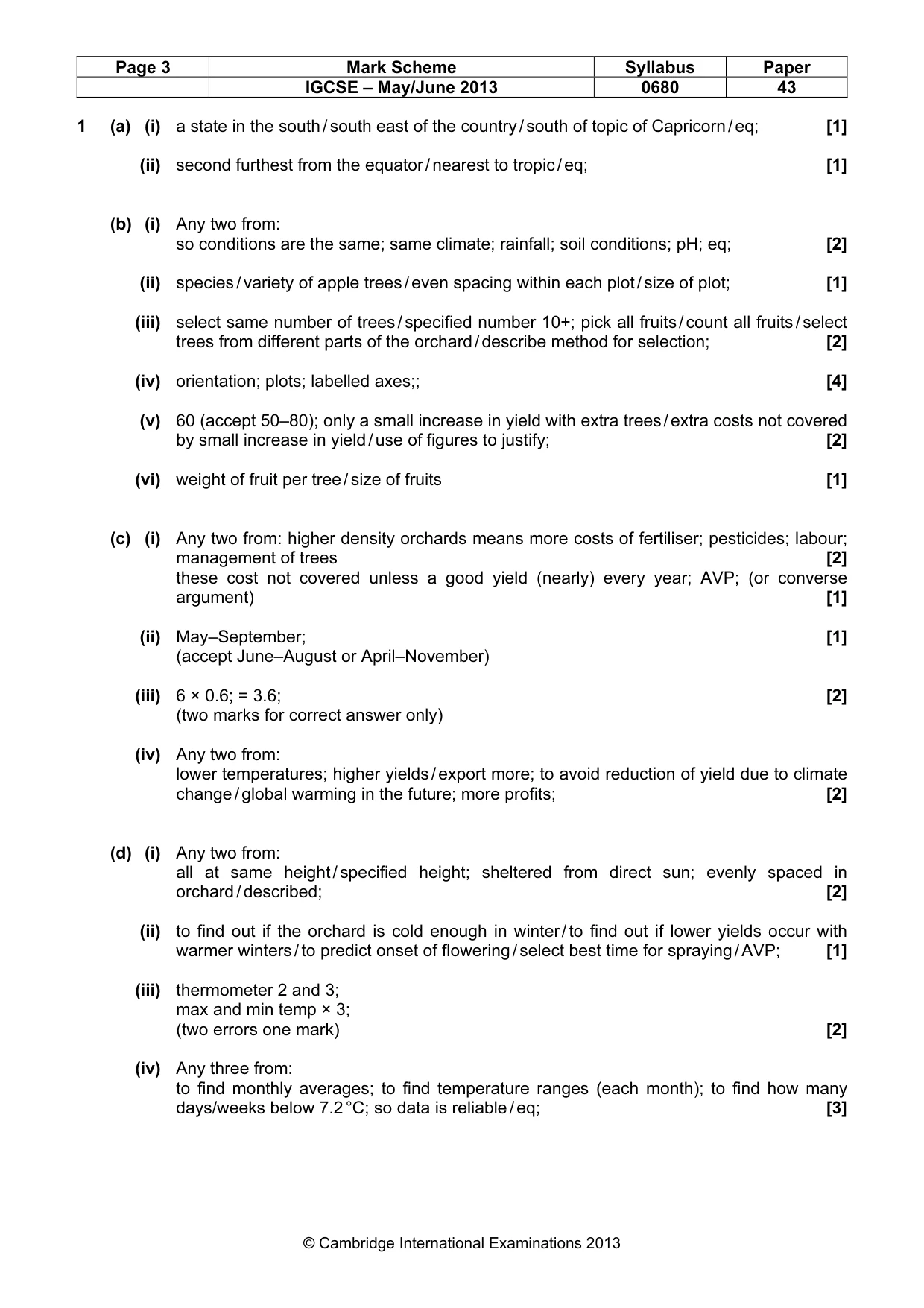 Mark scheme, page 3 of 4