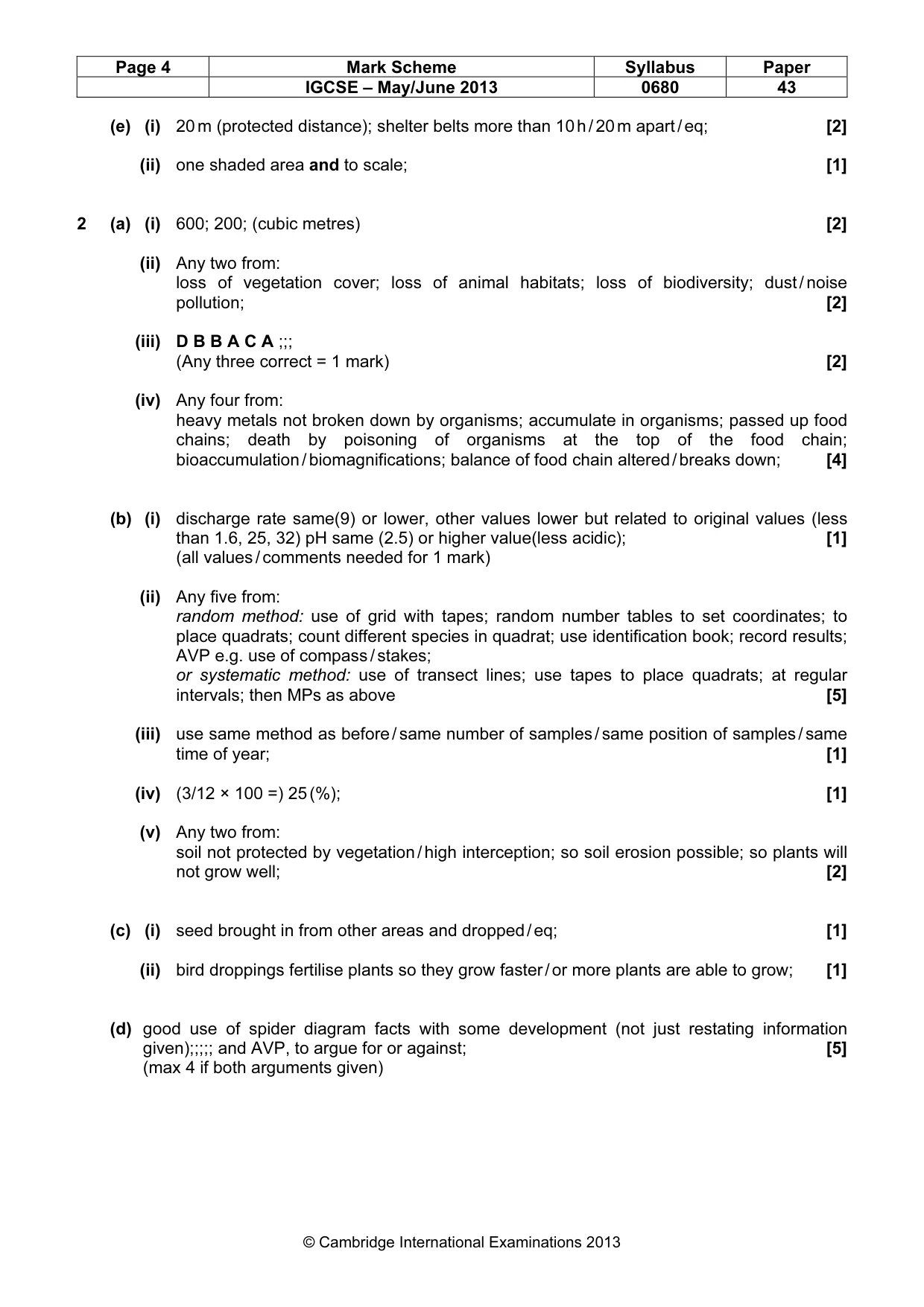 Mark scheme, page 4 of 4