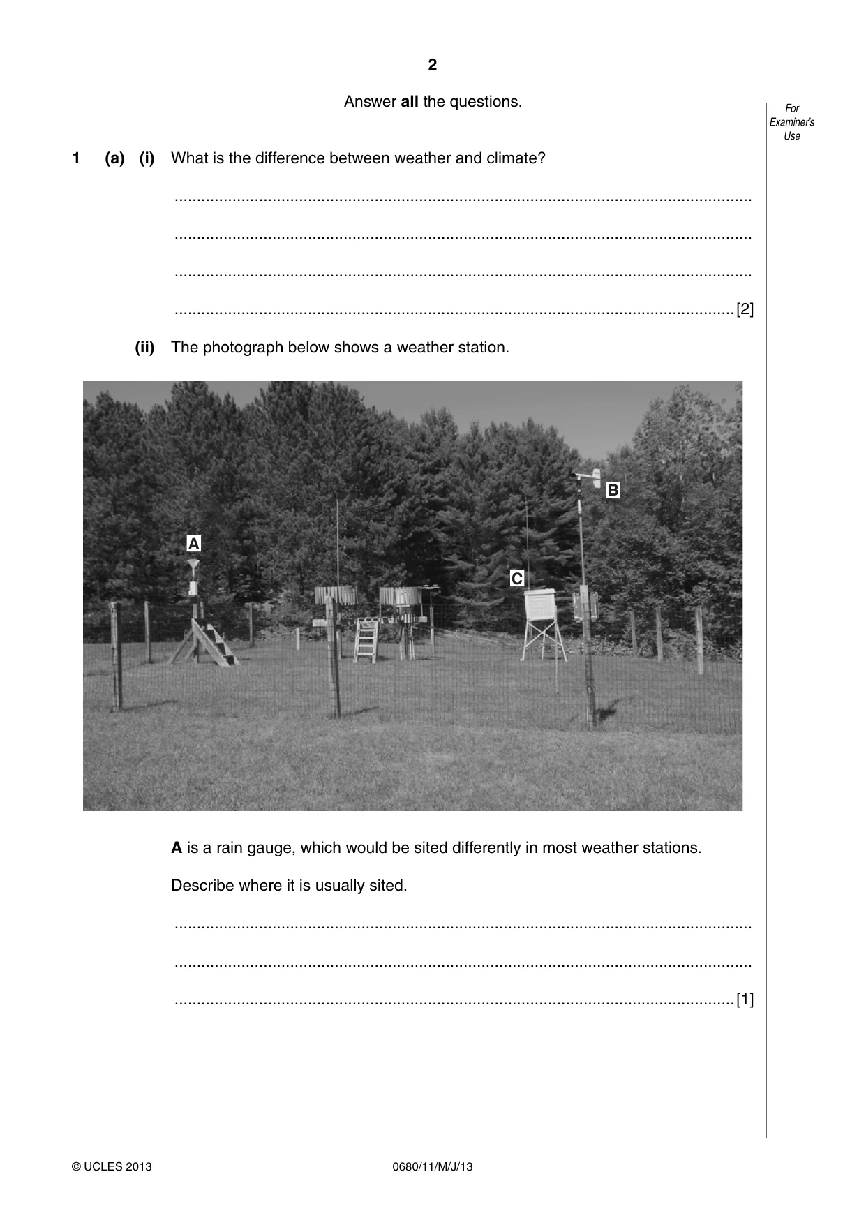 Cambridge IGCSE Environmental Management 0680 2013 May/June Paper 1 · Variant 1 question paper, page 2 of 20