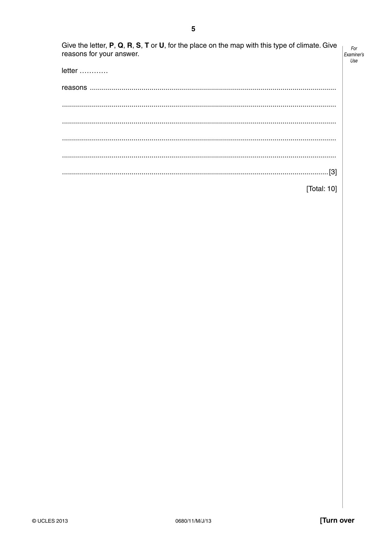 Cambridge IGCSE Environmental Management 0680 2013 May/June Paper 1 · Variant 1 question paper, page 5 of 20