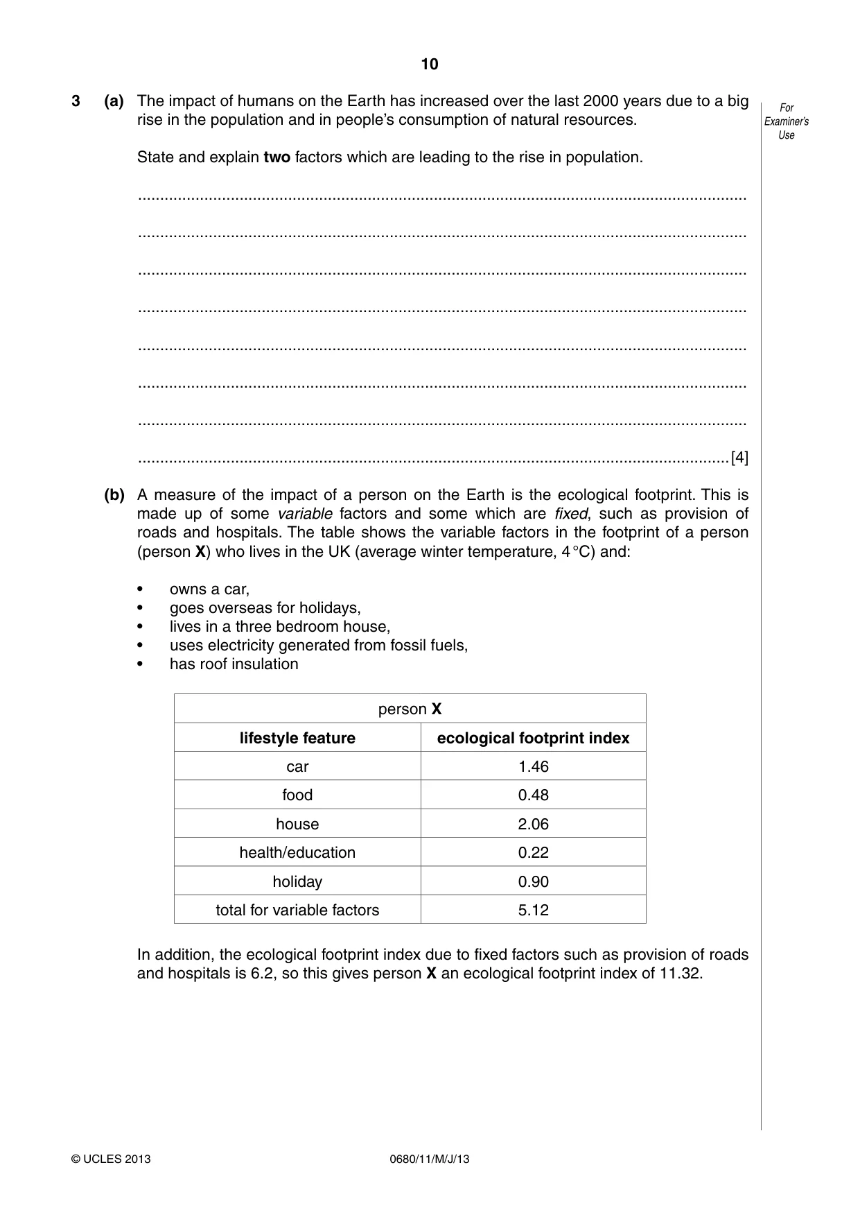 Cambridge IGCSE Environmental Management 0680 2013 May/June Paper 1 · Variant 1 question paper, page 10 of 20