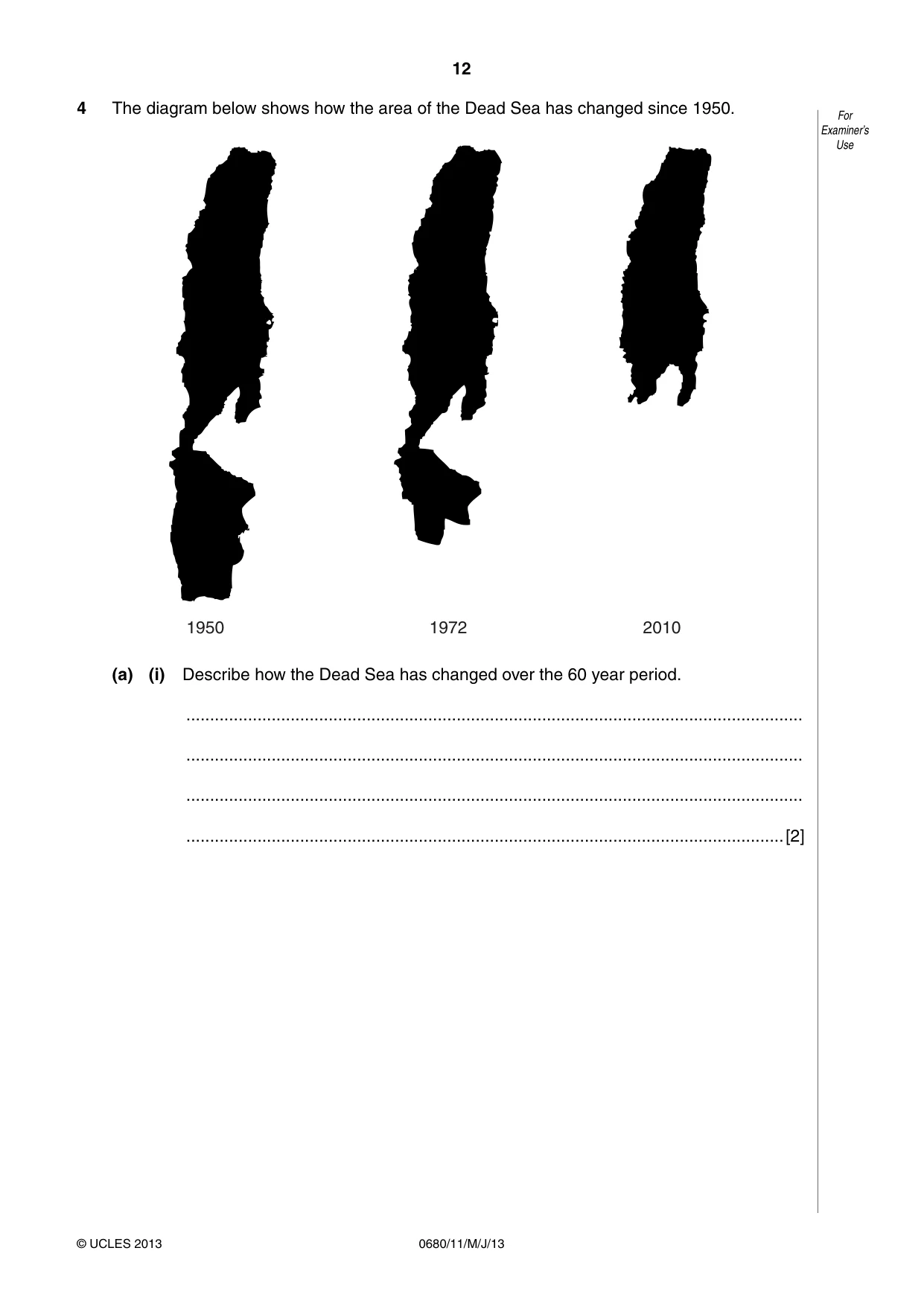Cambridge IGCSE Environmental Management 0680 2013 May/June Paper 1 · Variant 1 question paper, page 12 of 20
