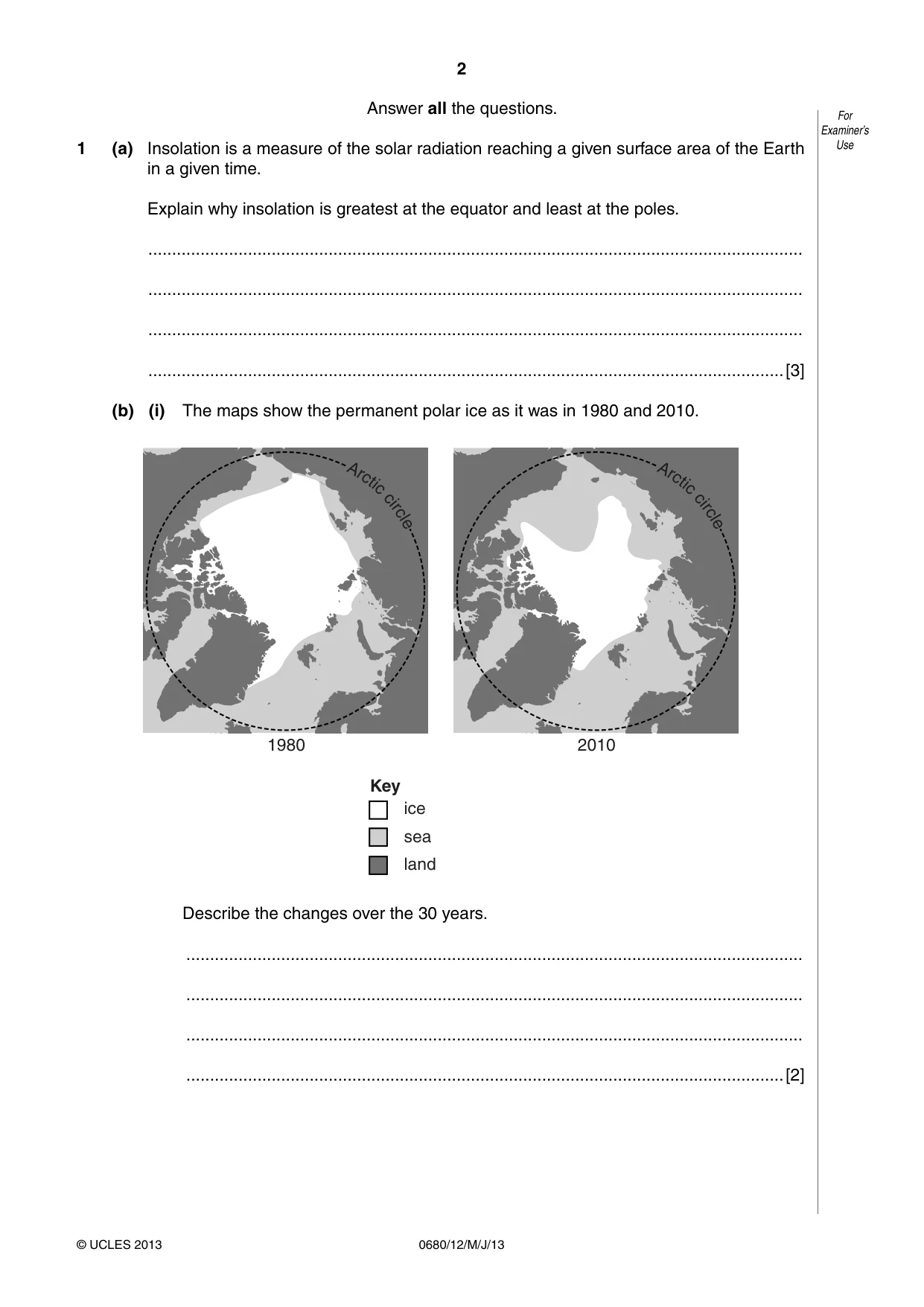 Cambridge IGCSE Environmental Management 0680 2013 May/June Paper 1 · Variant 2 question paper, page 2 of 16