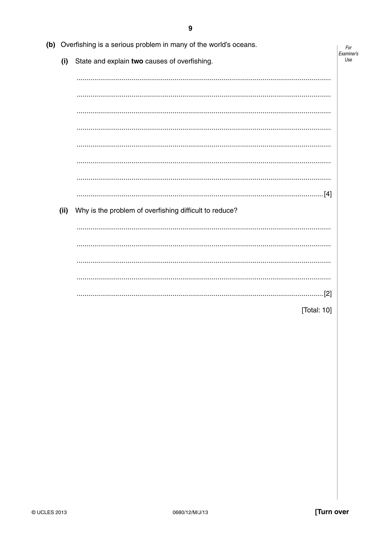 Cambridge IGCSE Environmental Management 0680 2013 May/June Paper 1 · Variant 2 question paper, page 9 of 16