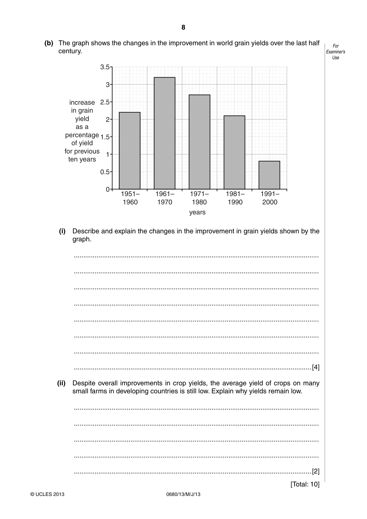 Cambridge IGCSE Environmental Management 0680 2013 May/June Paper 1 · Variant 3 question paper, page 8 of 16