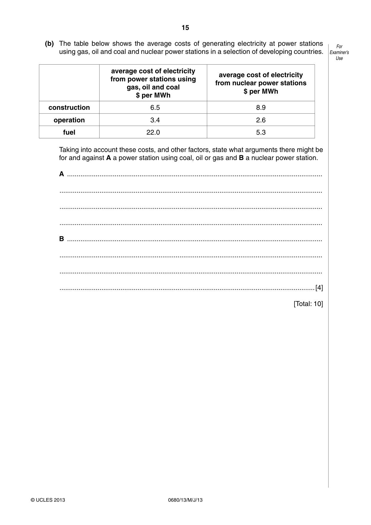 Cambridge IGCSE Environmental Management 0680 2013 May/June Paper 1 · Variant 3 question paper, page 15 of 16