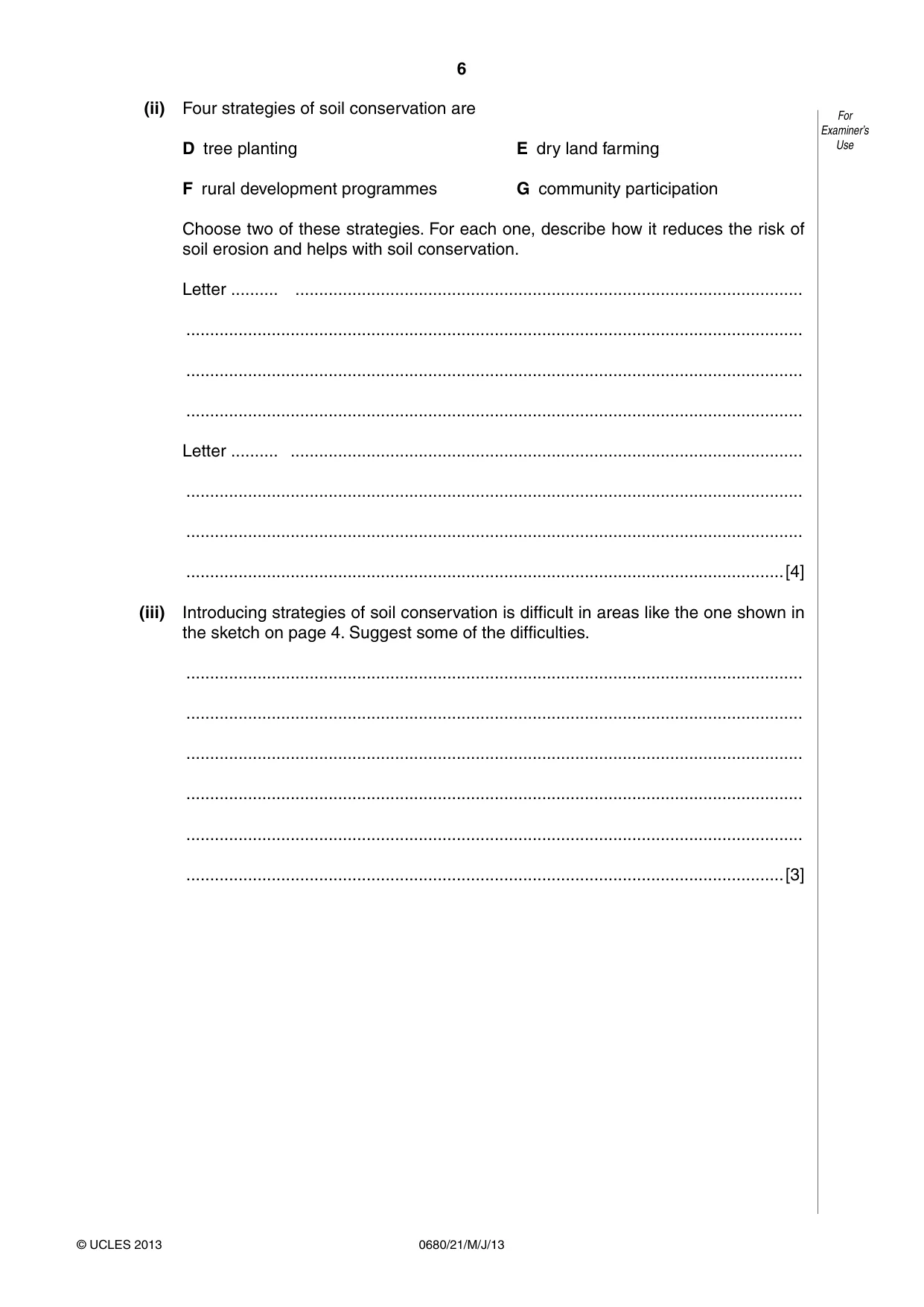 Cambridge IGCSE Environmental Management 0680 2013 May/June Paper 2 · Variant 1 question paper, page 6 of 16
