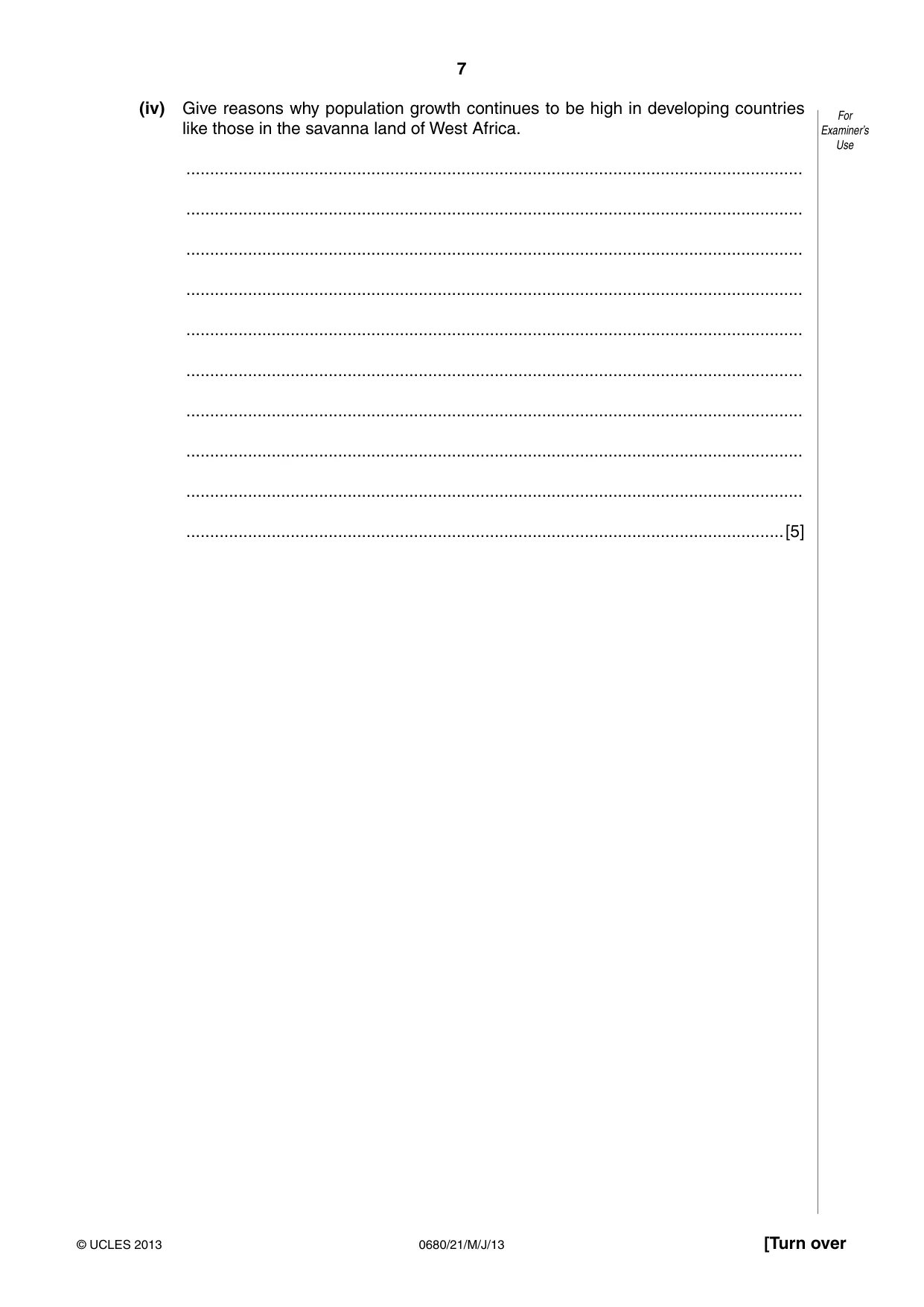 Cambridge IGCSE Environmental Management 0680 2013 May/June Paper 2 · Variant 1 question paper, page 7 of 16