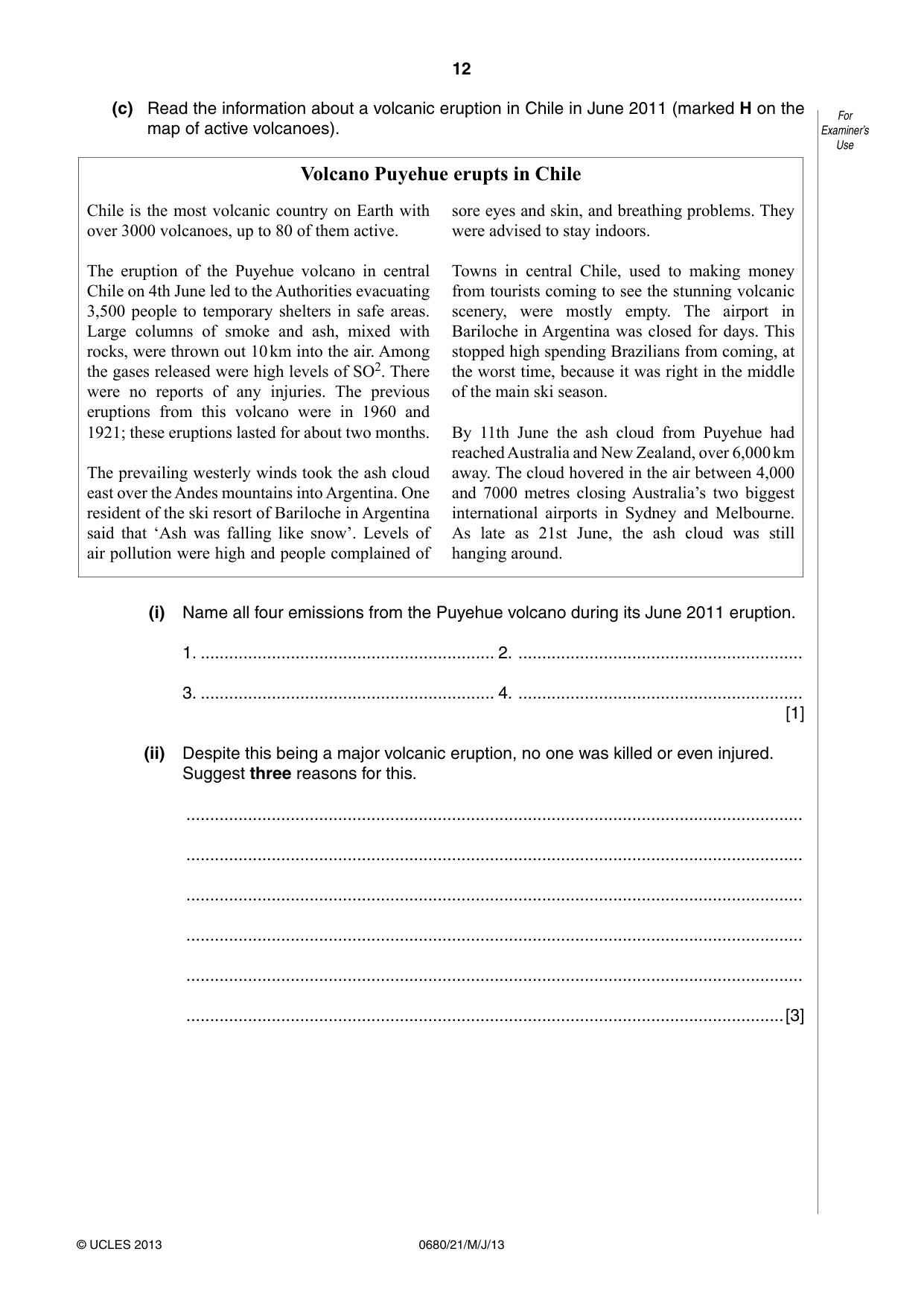 Cambridge IGCSE Environmental Management 0680 2013 May/June Paper 2 · Variant 1 question paper, page 12 of 16