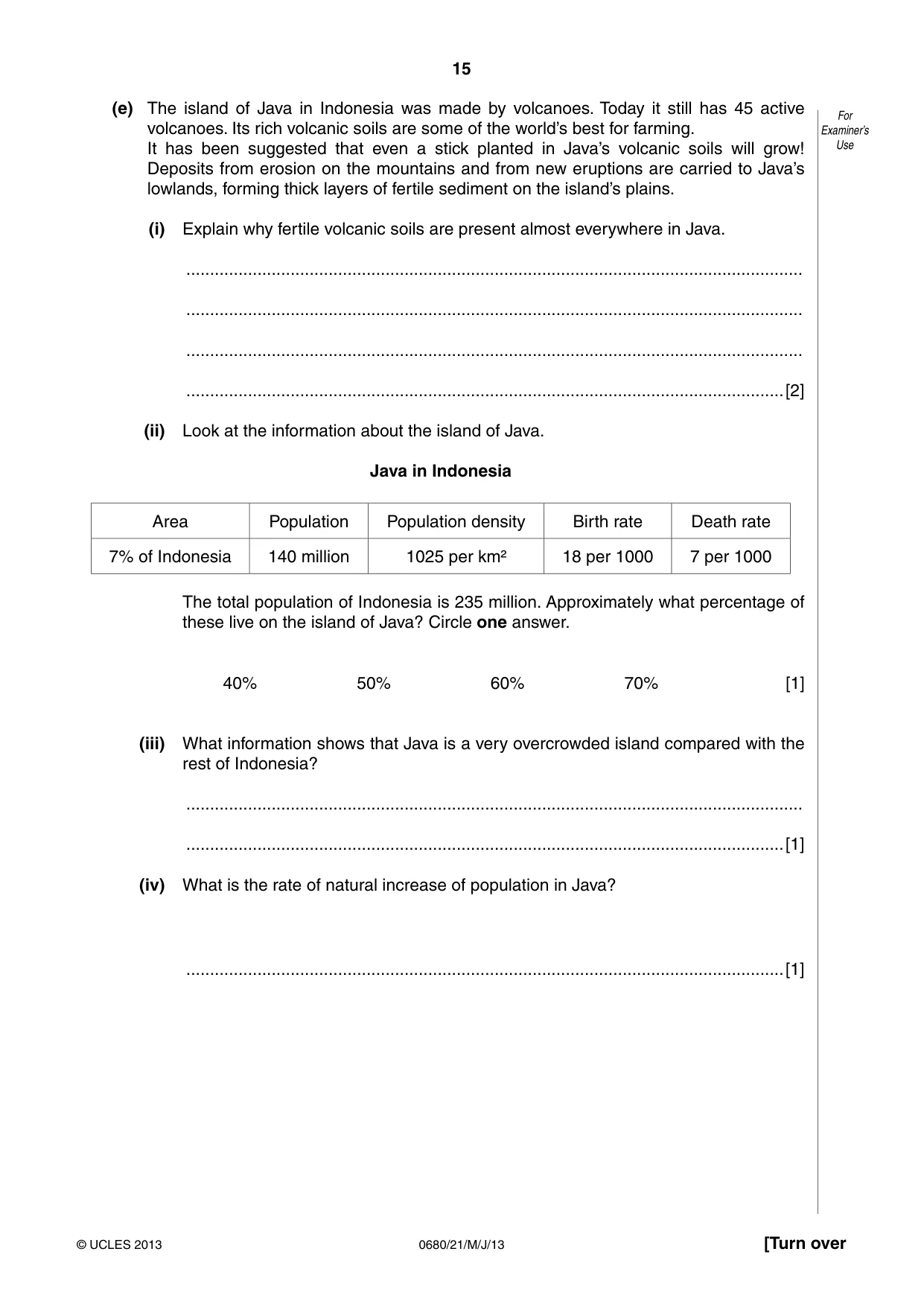 Cambridge IGCSE Environmental Management 0680 2013 May/June Paper 2 · Variant 1 question paper, page 15 of 16