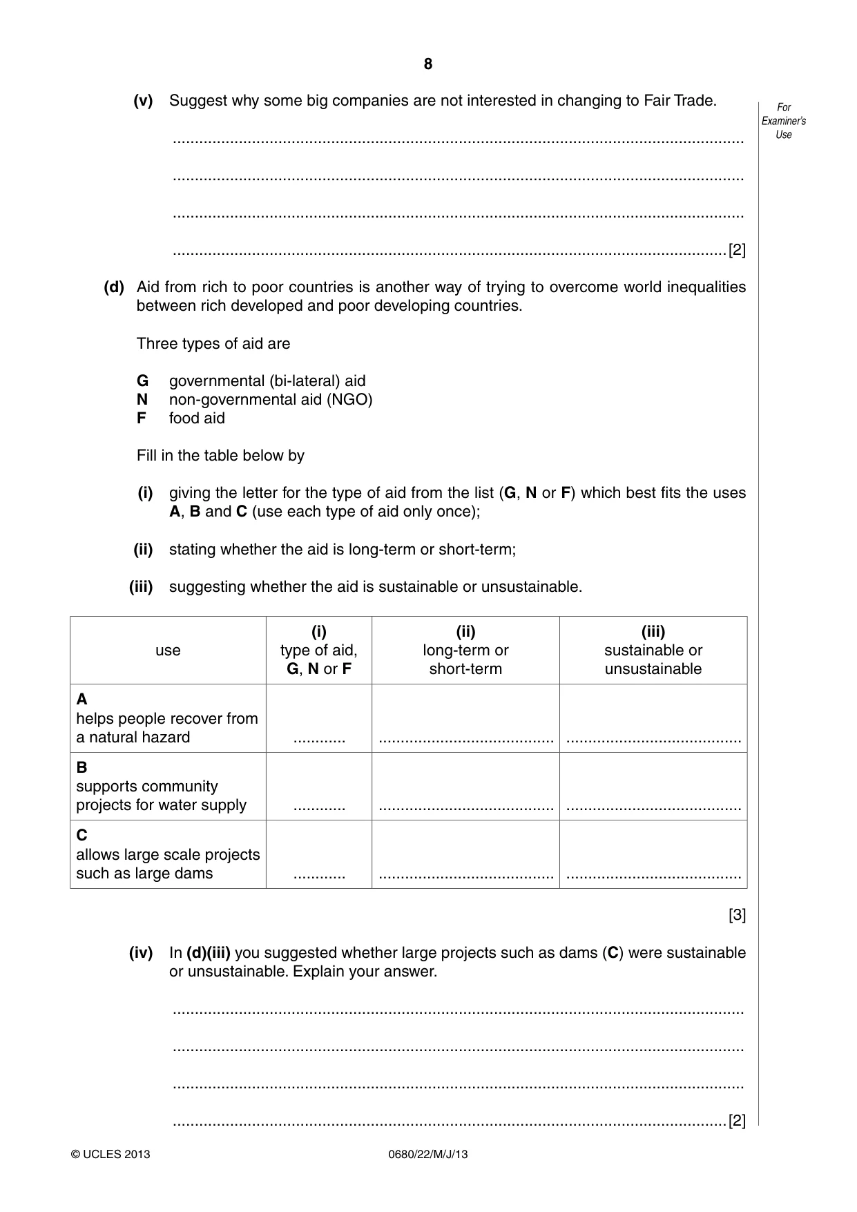 Cambridge IGCSE Environmental Management 0680 2013 May/June Paper 2 · Variant 2 question paper, page 8 of 16