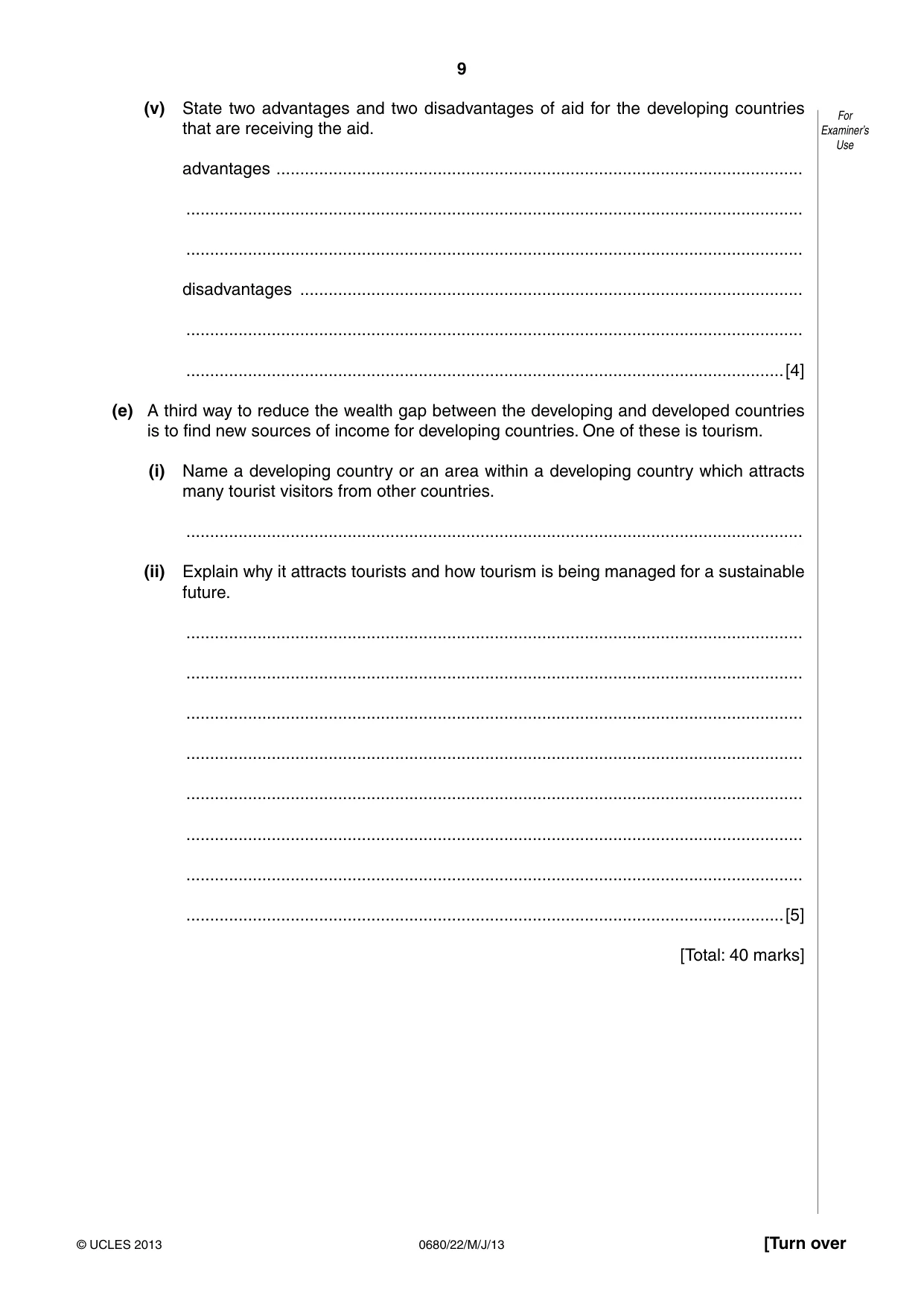 Cambridge IGCSE Environmental Management 0680 2013 May/June Paper 2 · Variant 2 question paper, page 9 of 16
