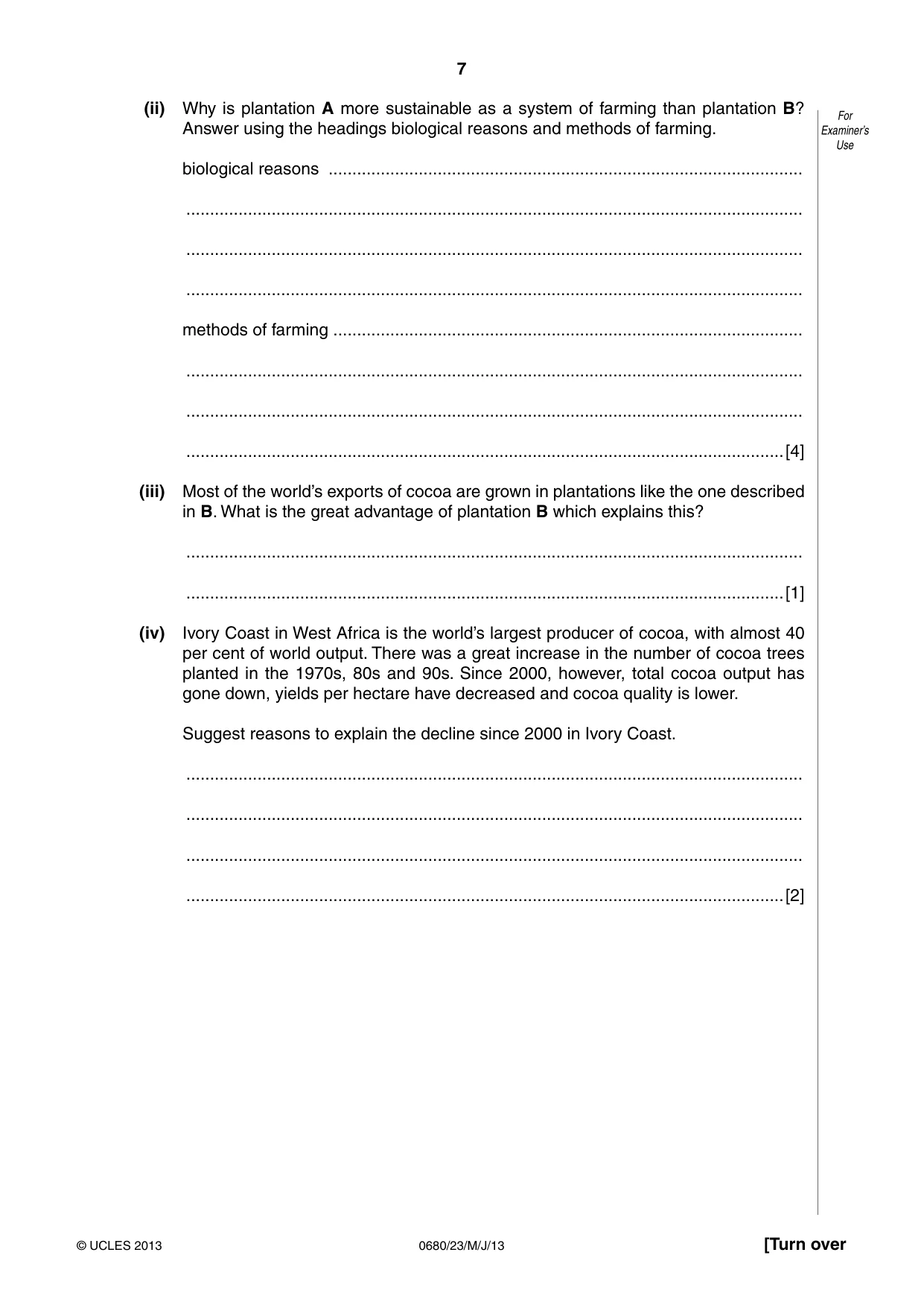 Cambridge IGCSE Environmental Management 0680 2013 May/June Paper 2 · Variant 3 question paper, page 7 of 16