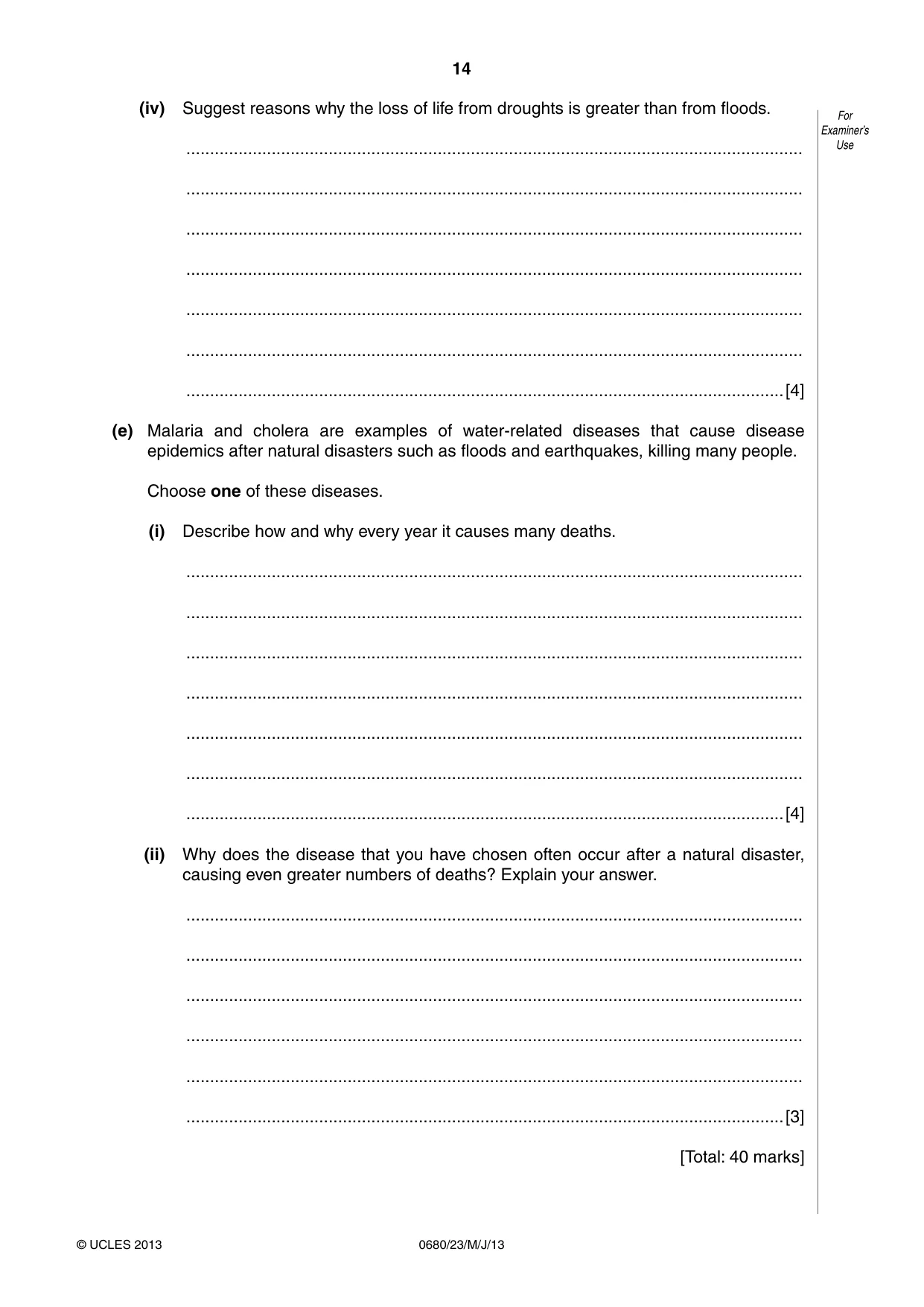 Cambridge IGCSE Environmental Management 0680 2013 May/June Paper 2 · Variant 3 question paper, page 14 of 16