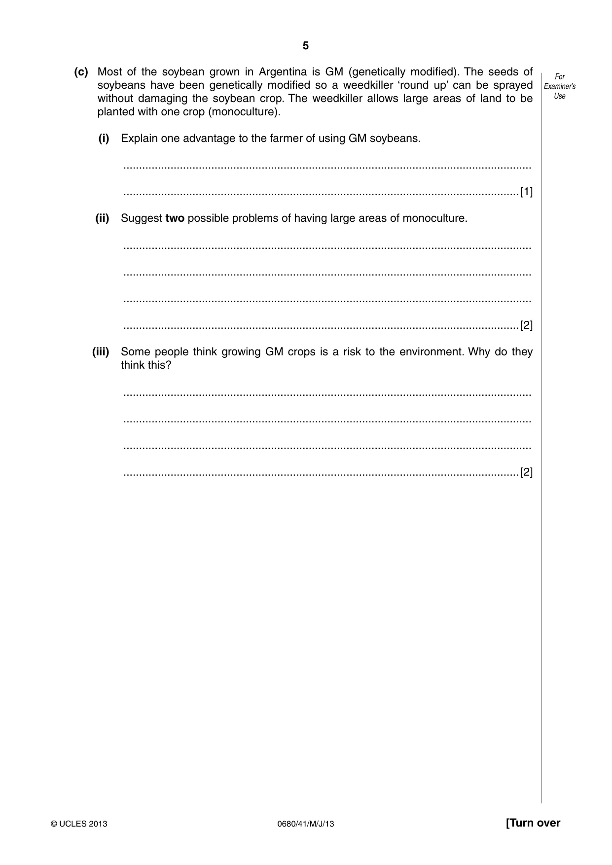 Cambridge IGCSE Environmental Management 0680 2013 May/June Paper 4 · Variant 1 question paper, page 5 of 20