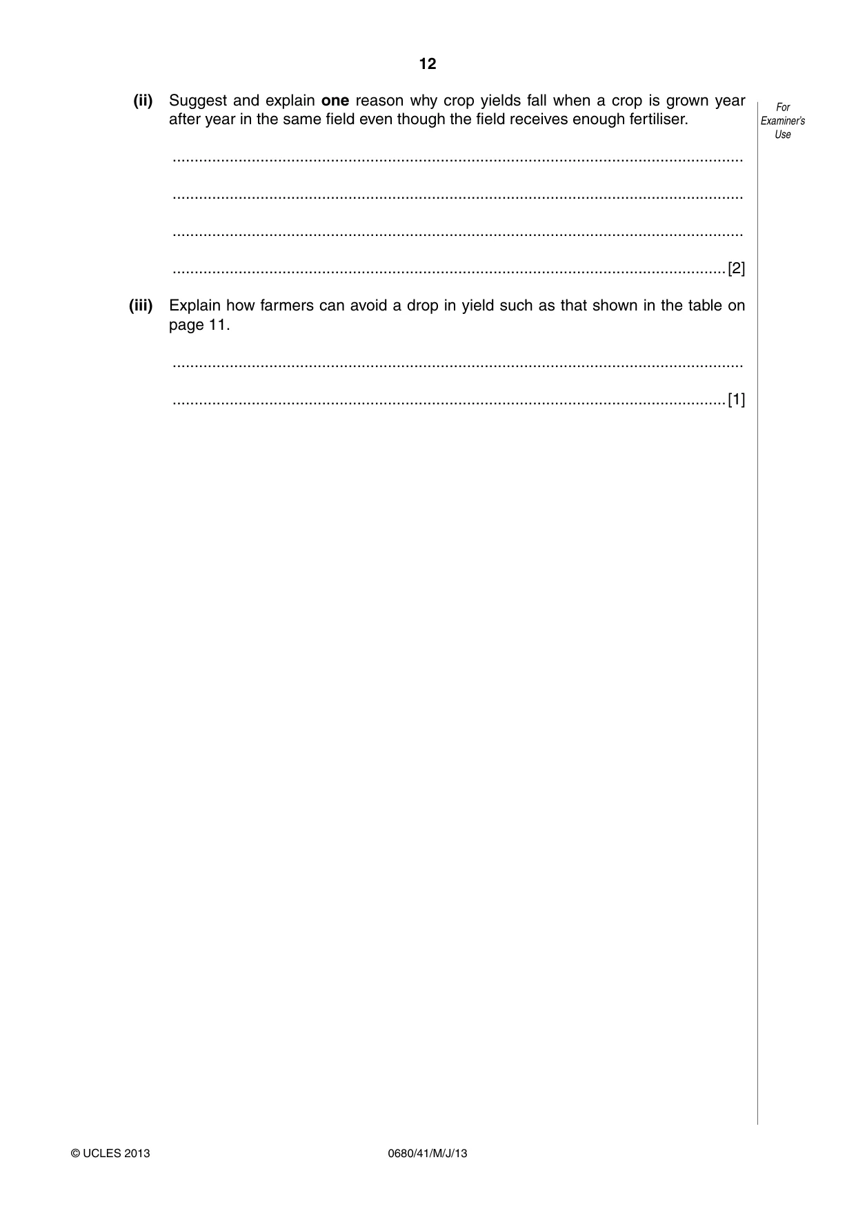 Cambridge IGCSE Environmental Management 0680 2013 May/June Paper 4 · Variant 1 question paper, page 12 of 20