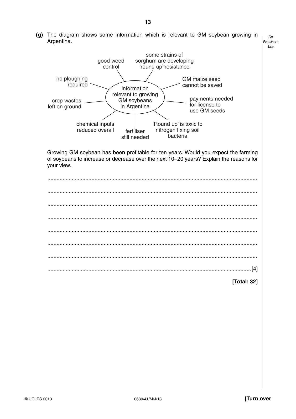 Cambridge IGCSE Environmental Management 0680 2013 May/June Paper 4 · Variant 1 question paper, page 13 of 20