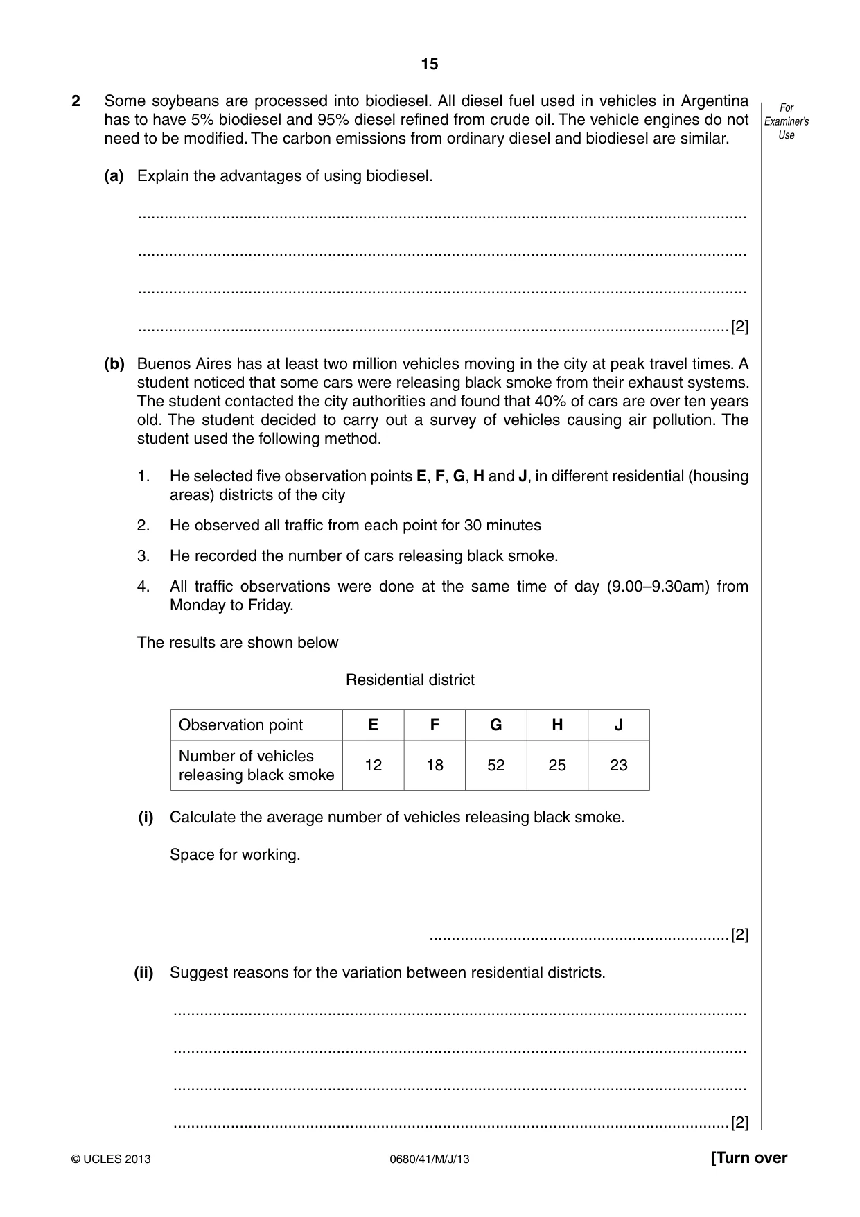 Cambridge IGCSE Environmental Management 0680 2013 May/June Paper 4 · Variant 1 question paper, page 15 of 20