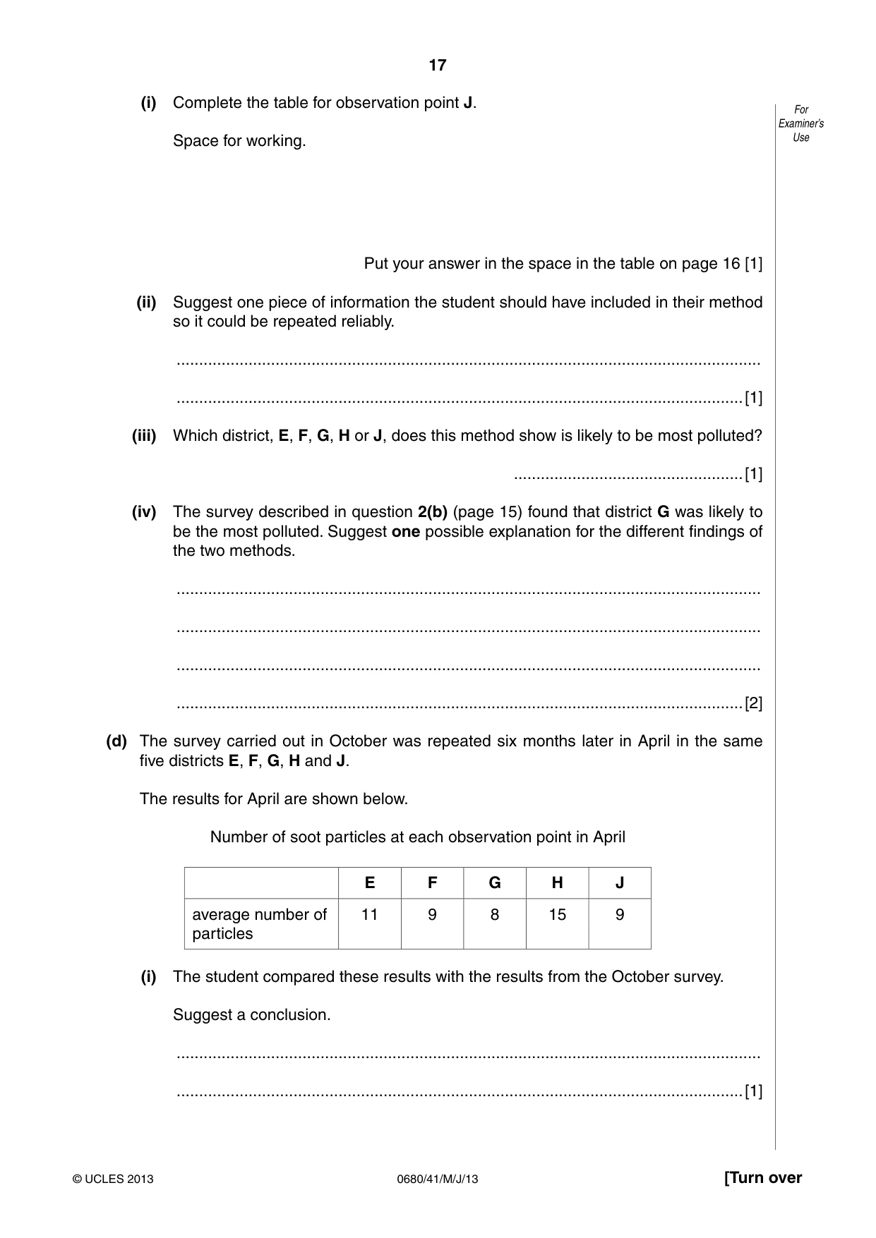 Cambridge IGCSE Environmental Management 0680 2013 May/June Paper 4 · Variant 1 question paper, page 17 of 20