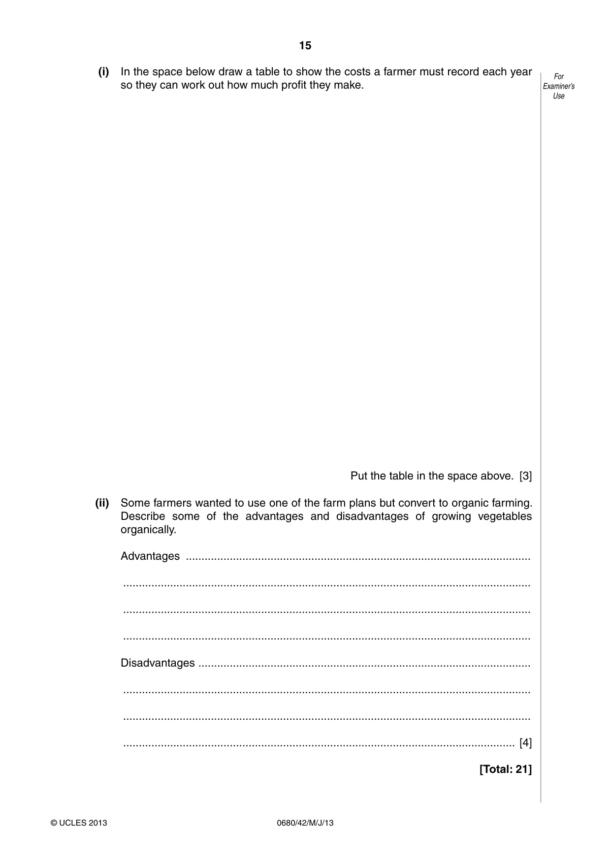 Cambridge IGCSE Environmental Management 0680 2013 May/June Paper 4 · Variant 2 question paper, page 15 of 16