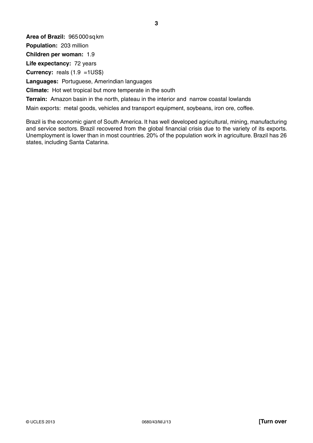 Cambridge IGCSE Environmental Management 0680 2013 May/June Paper 4 · Variant 3 question paper, page 3 of 16