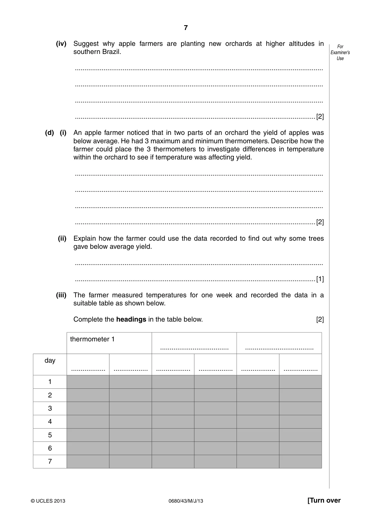 Cambridge IGCSE Environmental Management 0680 2013 May/June Paper 4 · Variant 3 question paper, page 7 of 16