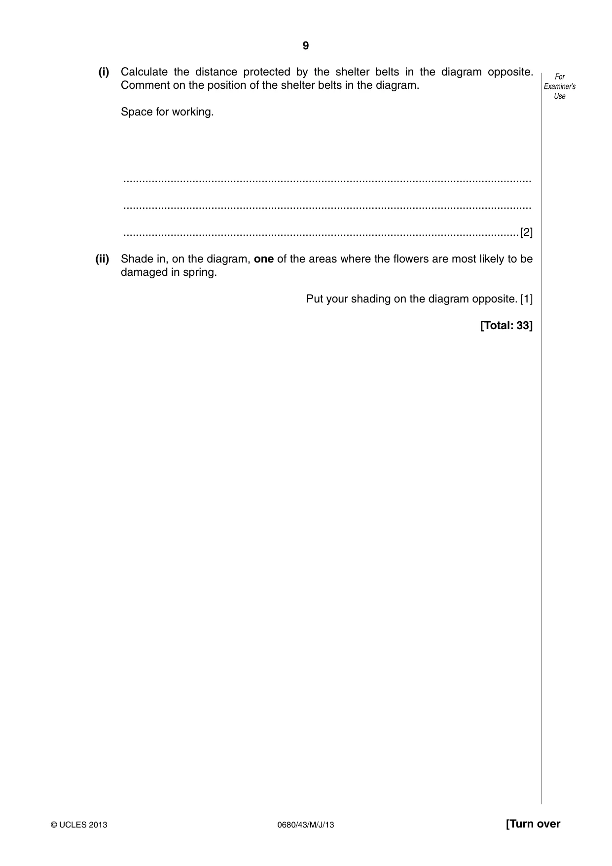 Cambridge IGCSE Environmental Management 0680 2013 May/June Paper 4 · Variant 3 question paper, page 9 of 16