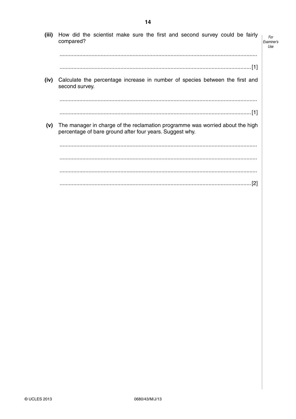 Cambridge IGCSE Environmental Management 0680 2013 May/June Paper 4 · Variant 3 question paper, page 14 of 16