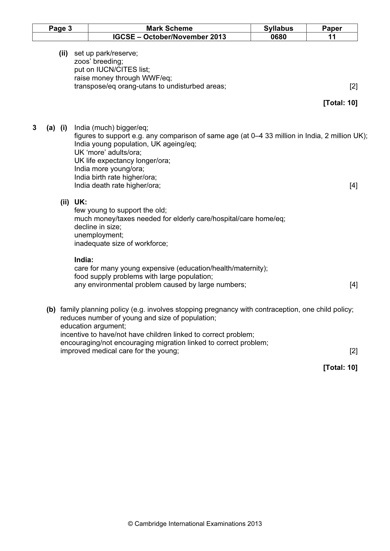 Mark scheme, page 3 of 6