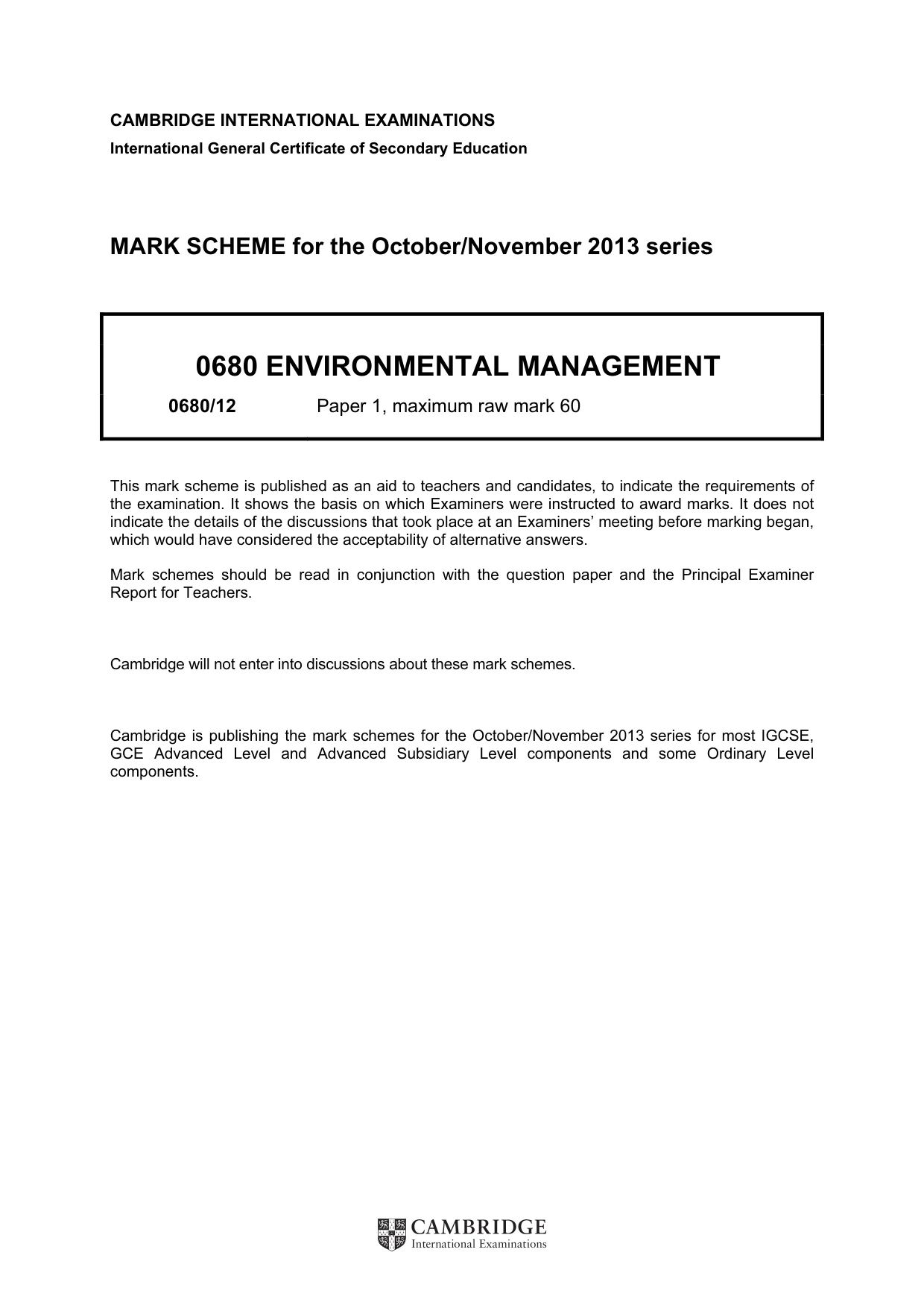 Mark scheme, page 1 of 4