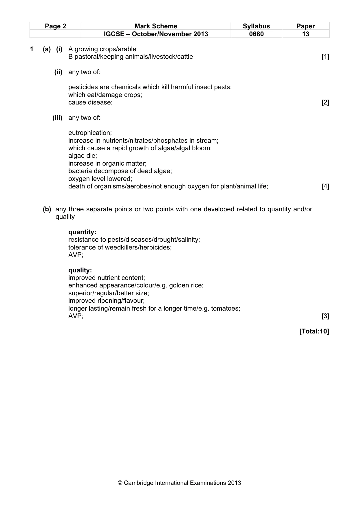 Mark scheme, page 2 of 6