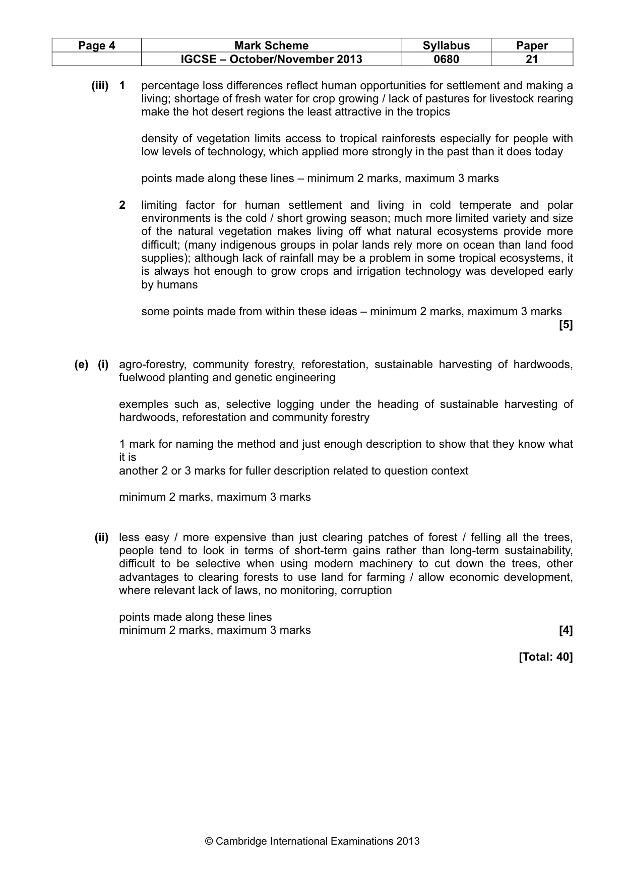 Mark scheme, page 4 of 8