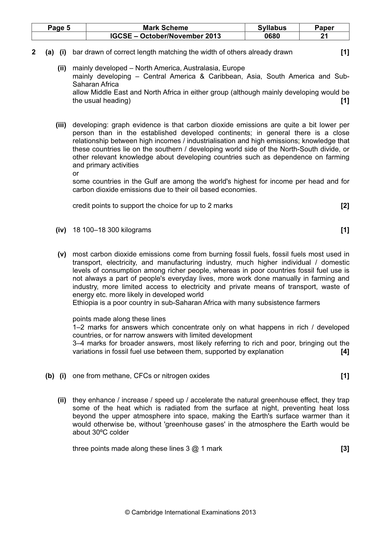 Mark scheme, page 5 of 8
