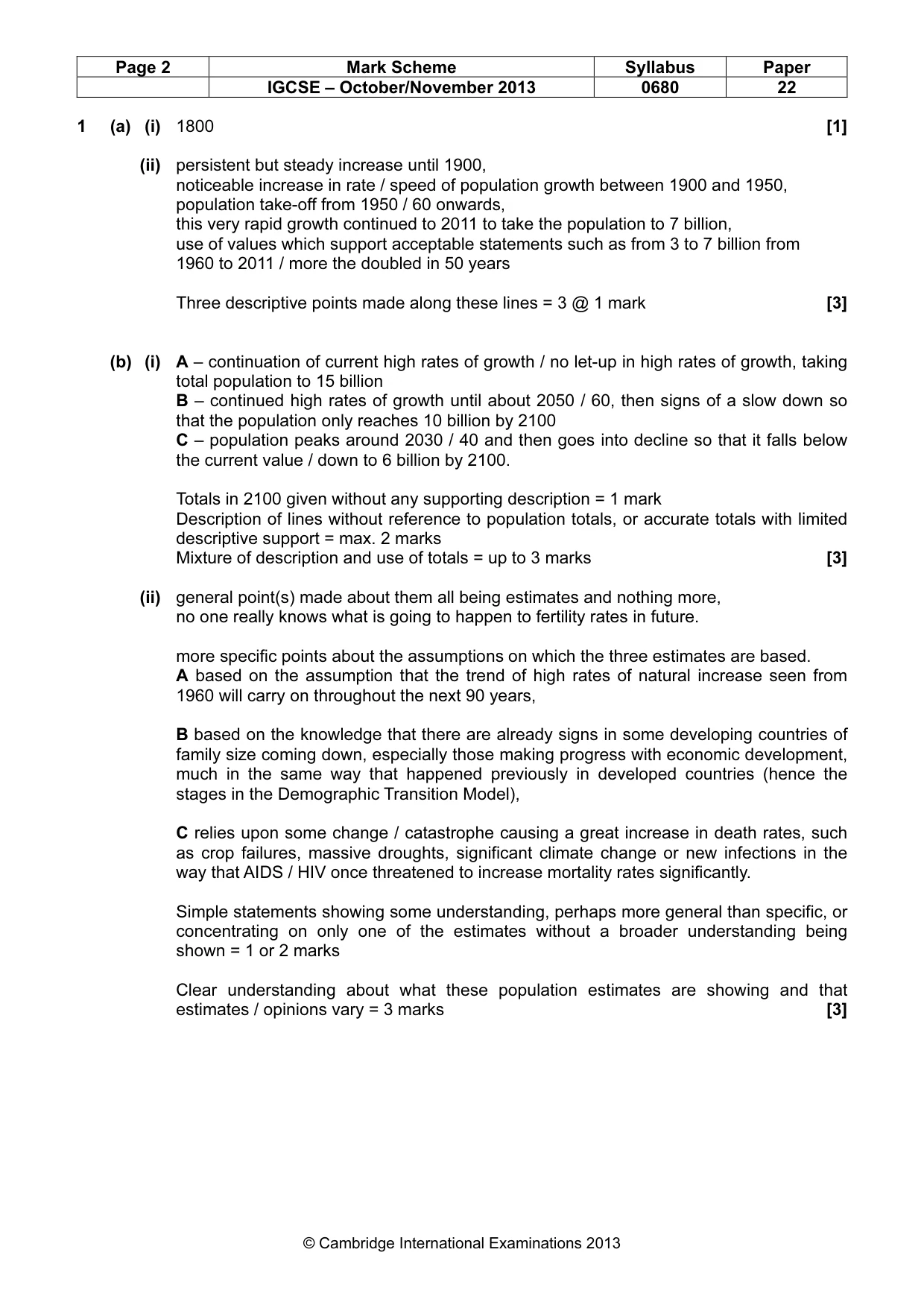 Mark scheme, page 2 of 9